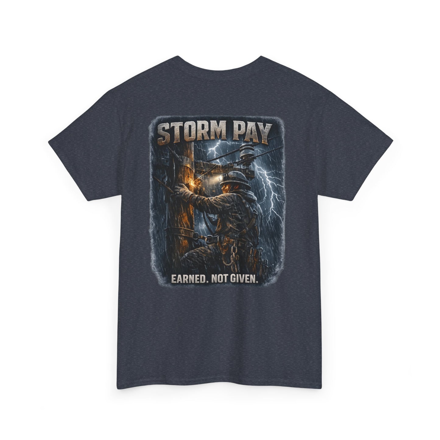 Lineman-Storm Pay Unisex Heavy Cotton Tee