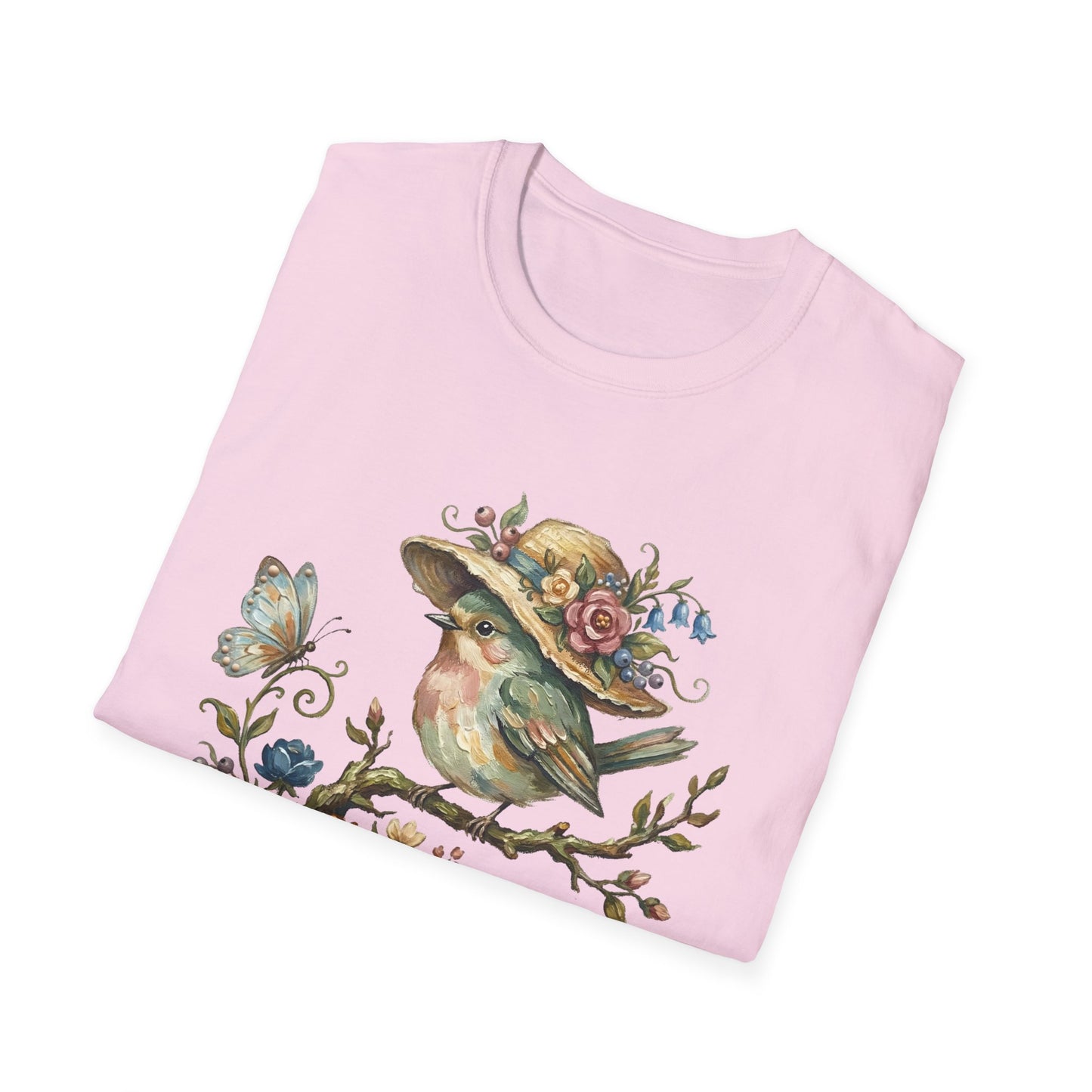 Garden Bird Tee — "There is a quiet peace to be found in the heart of the garden" Floral Bird T-Shirt