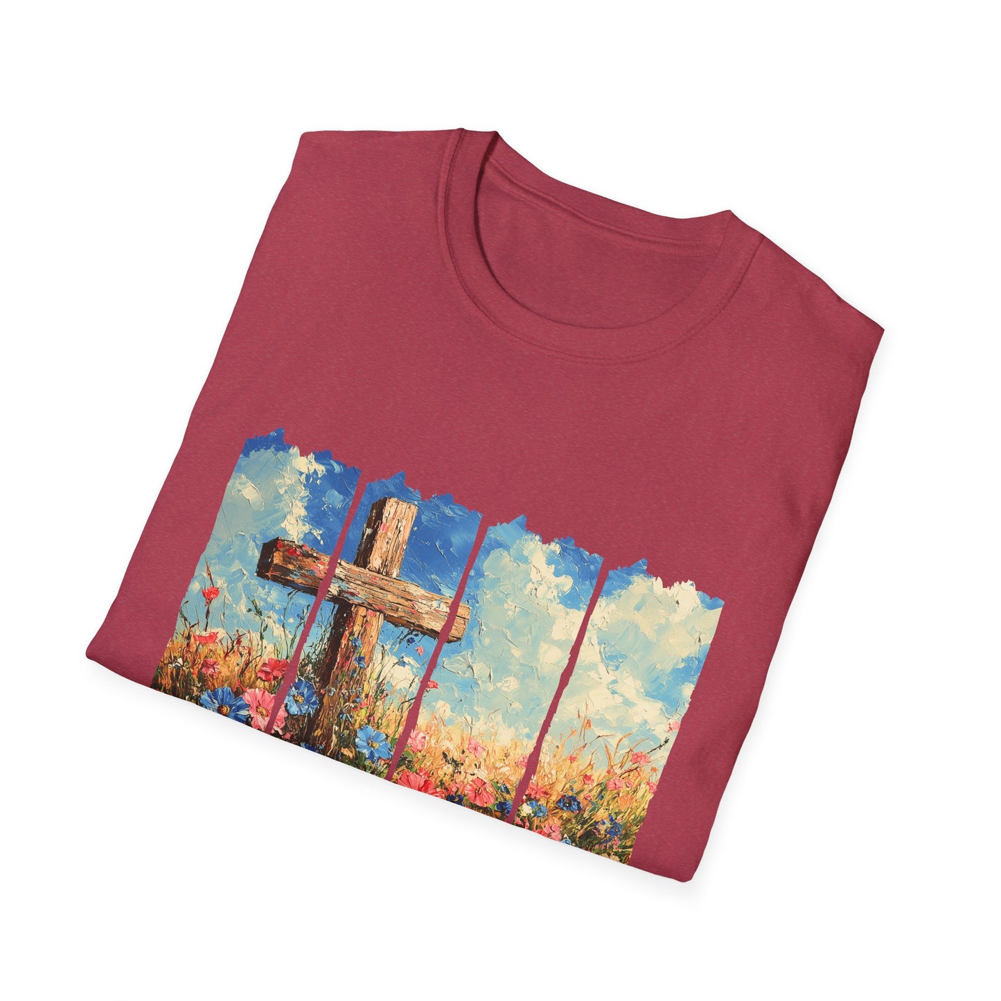 Cross and Flowers T-Shirt – Christian Faith Floral Graphic Tee (Acts 2:37)