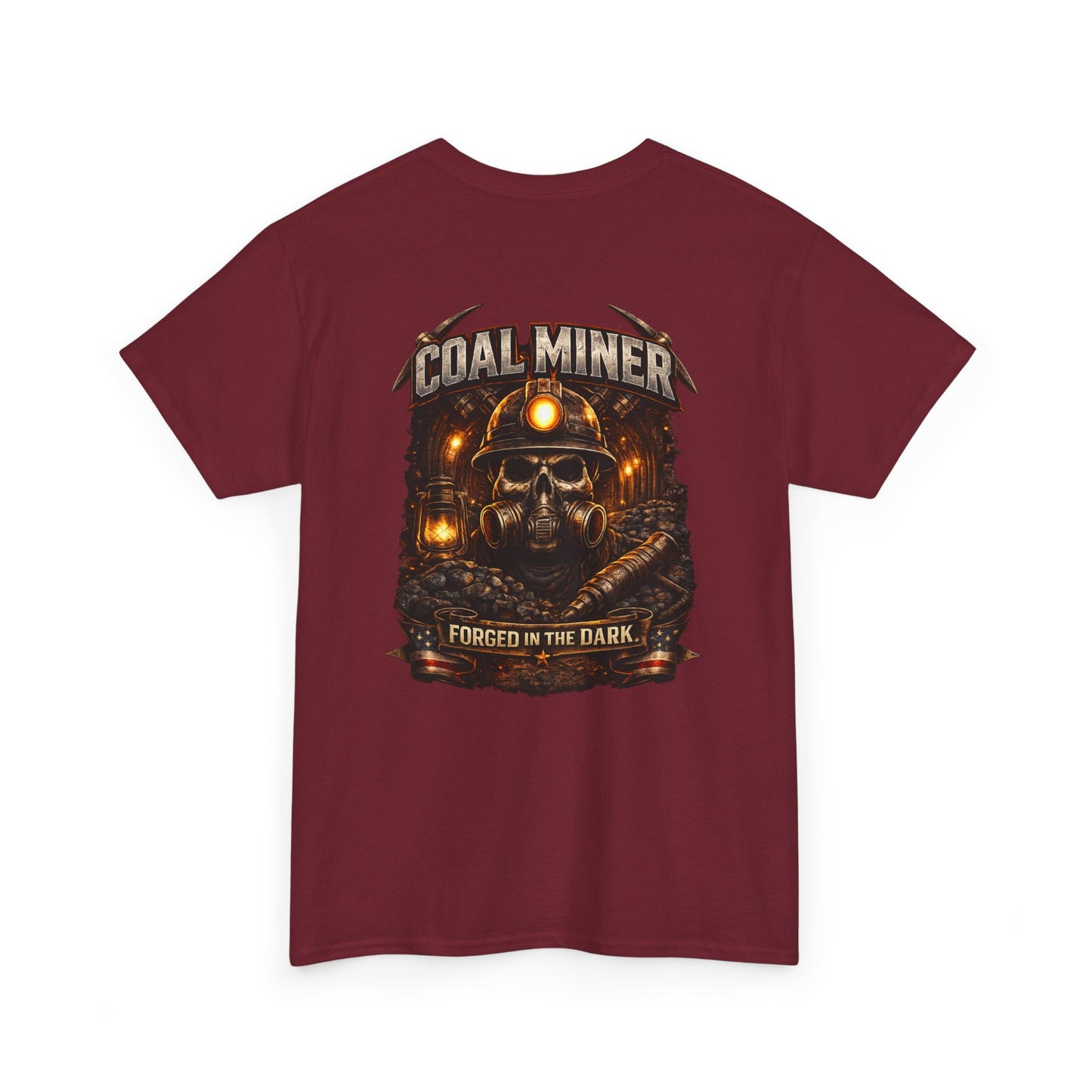 Coal Miner T-Shirt — "Forgotten in the Dark" Skull Hardhat Graphic Tee
