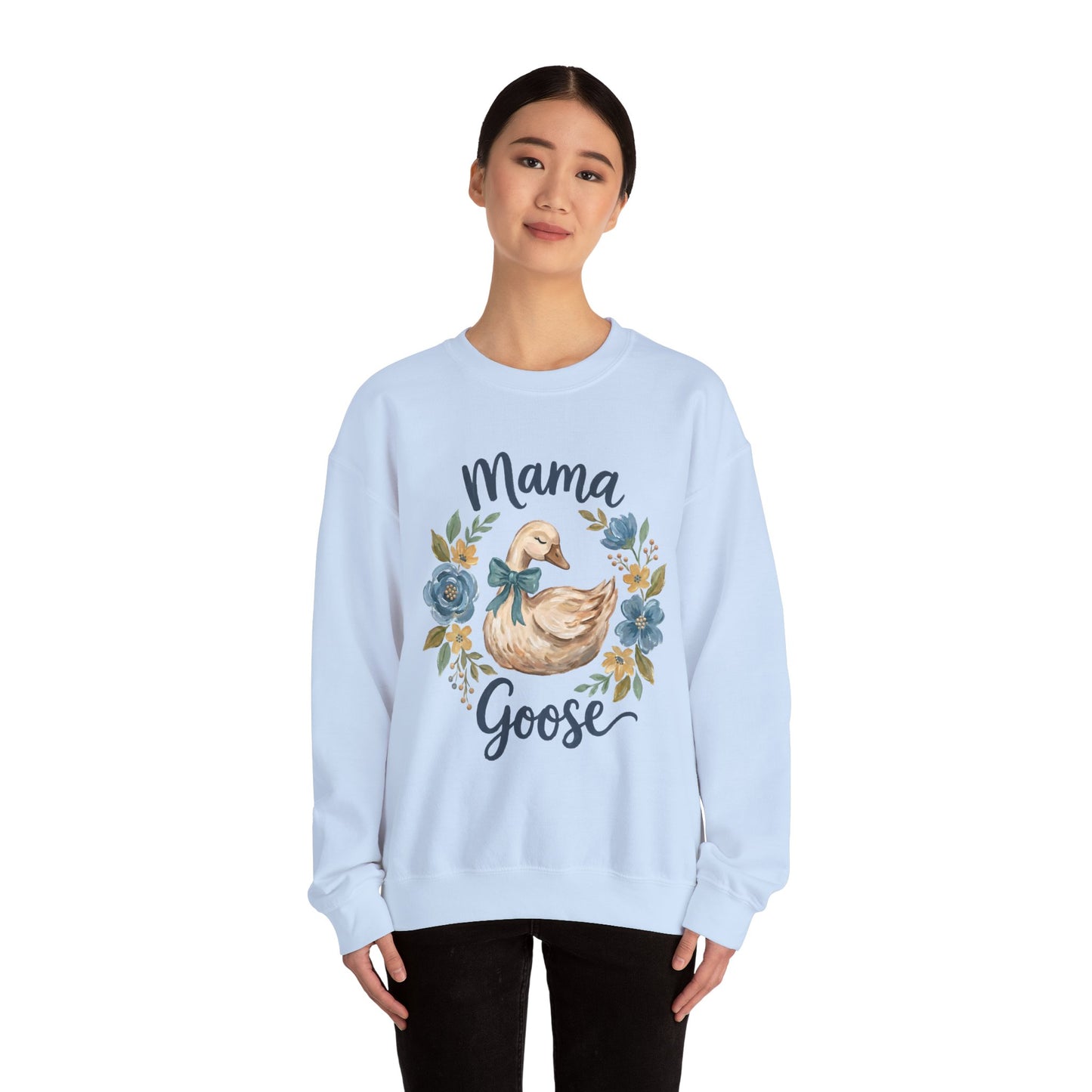 Mama Goose Crewneck Sweatshirt – Floral Duckling Mom Cozy Pullover