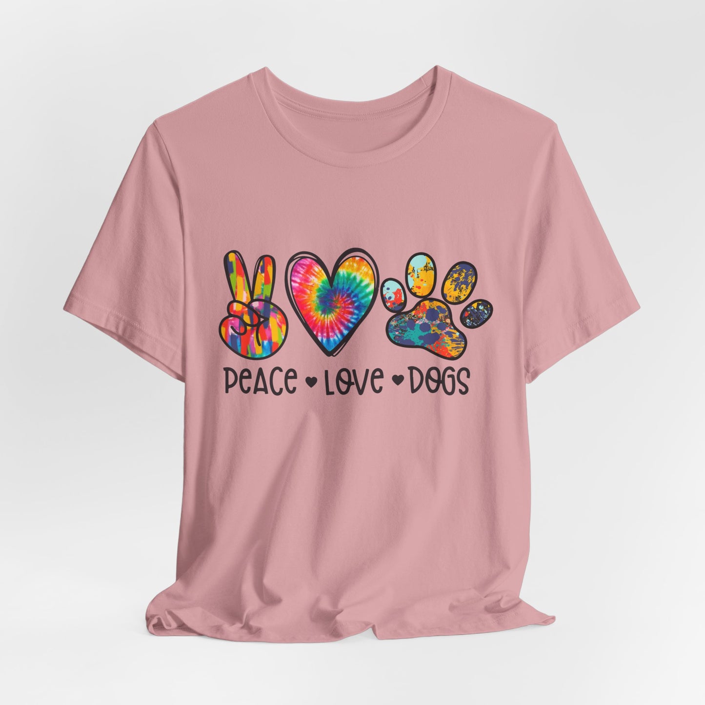 Peace Love Dogs Tie-Dye T-Shirt