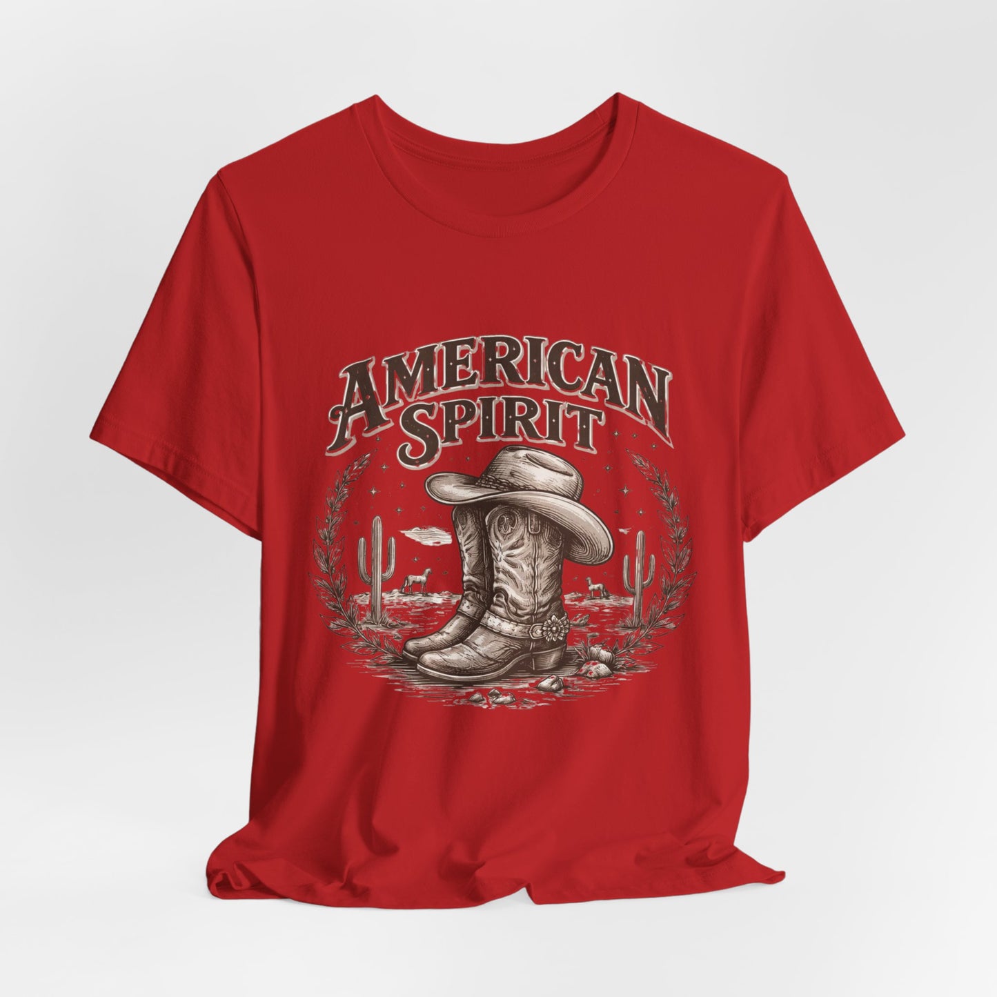 American Spirit Cowboy Tee — Western Boot & Cactus Vintage Graphic T-Shirt
