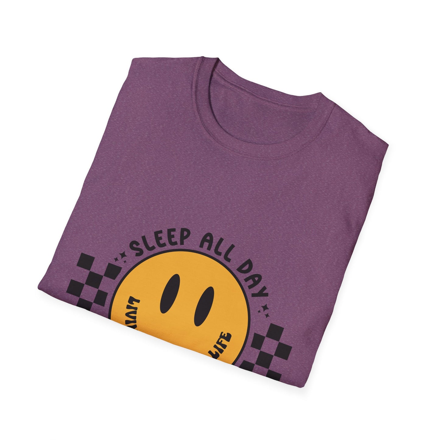 Nurse Smiley Tee — “Sleep All Day, Nurse All Night” Graphic T-Shirt