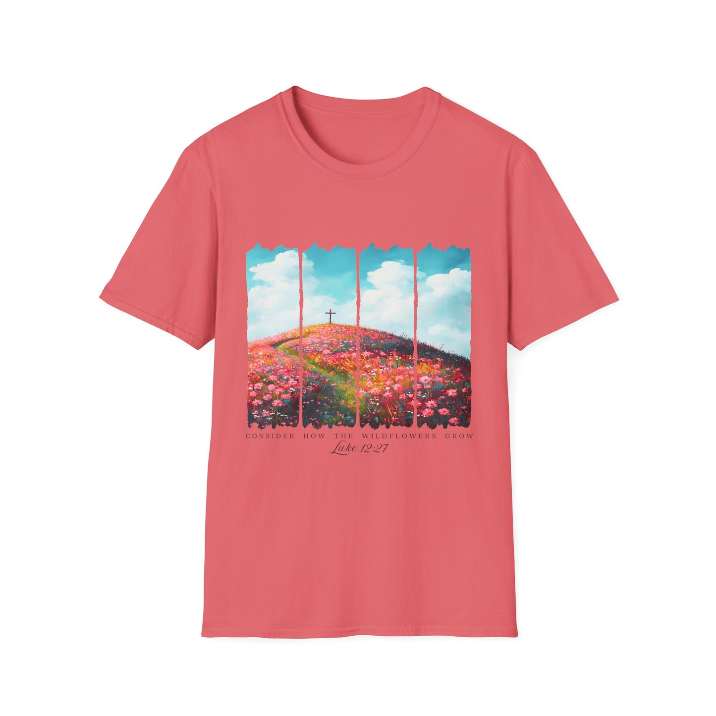 Christian Cross Meadow T-Shirt — Hope on the Hill Floral Graphic Tee
