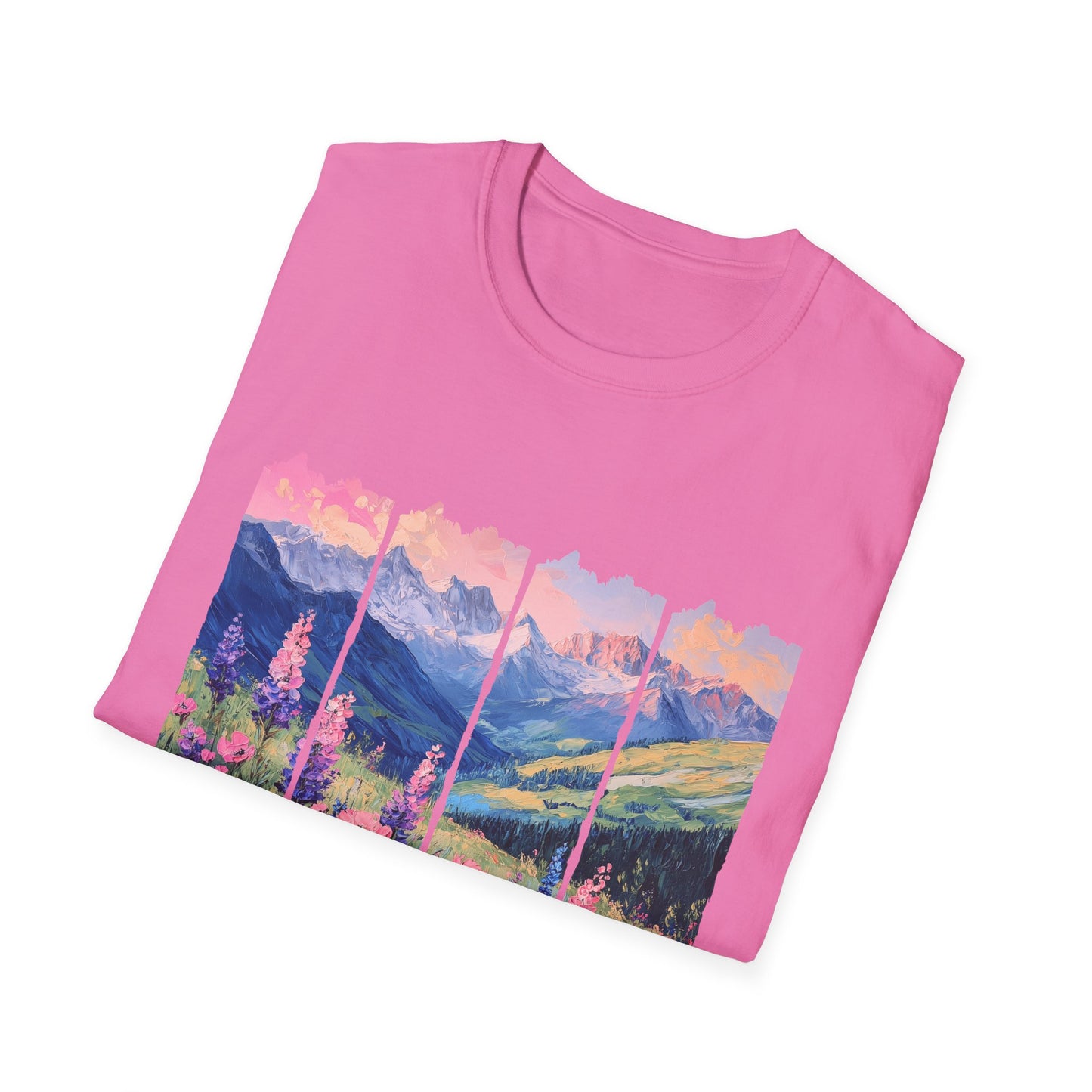 Mountain Wildflower T-Shirt — Scenic Sunrise Landscape Tee
