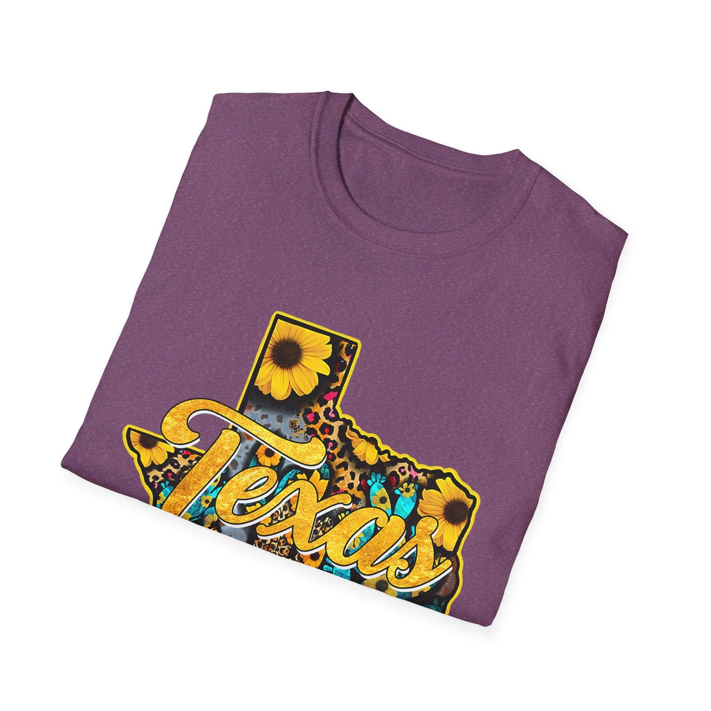 Texas Sunflower State T-Shirt — Floral Texas Map Graphic