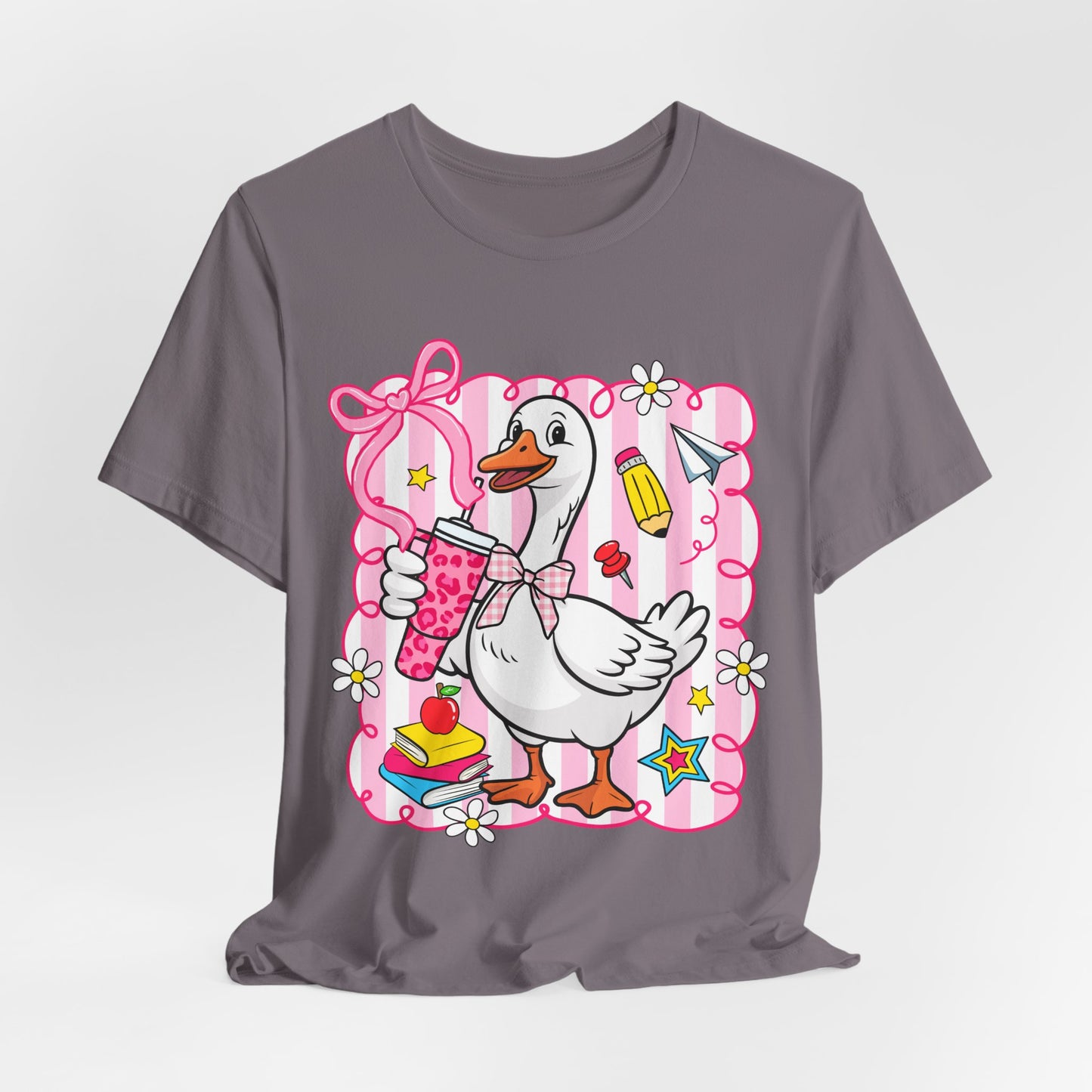 Cute Goose Graphic Tee — School Supplies Back-to-School T-Shirt