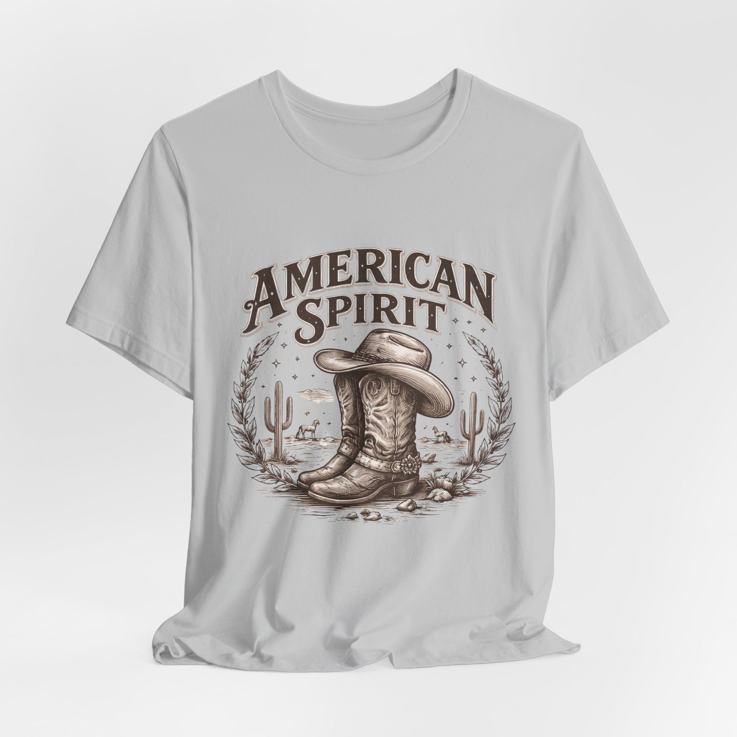 American Spirit Cowboy Tee — Western Boot & Cactus Vintage Graphic T-Shirt