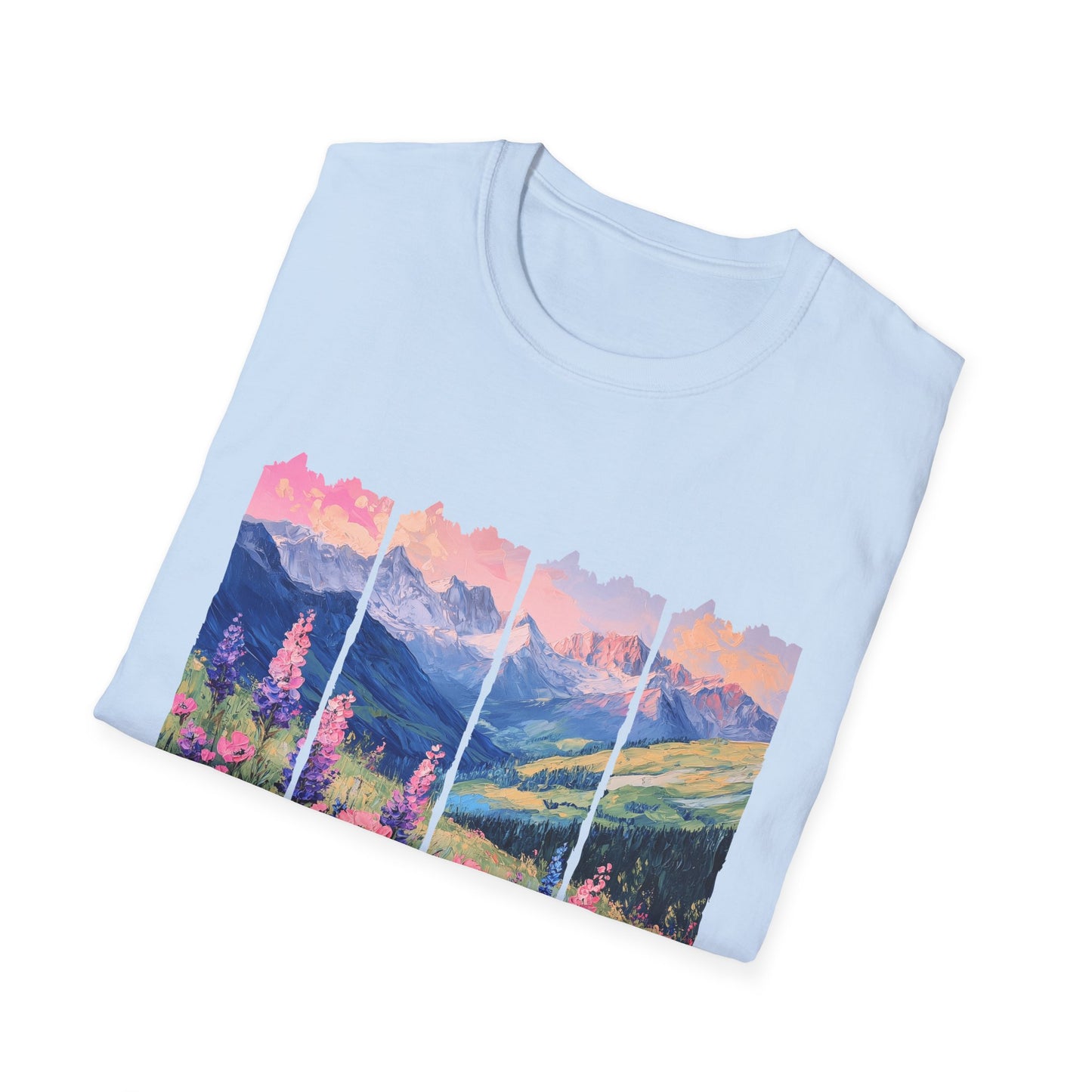 Mountain Wildflower T-Shirt — Scenic Sunrise Landscape Tee