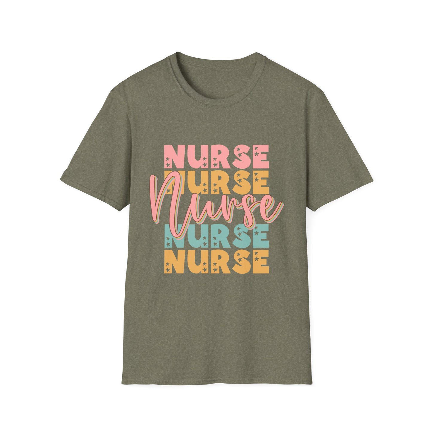 Retro Pastel “Nurse” Graphic T-Shirt — Cute Gift for Nurses, Nurse Appreciation Tee