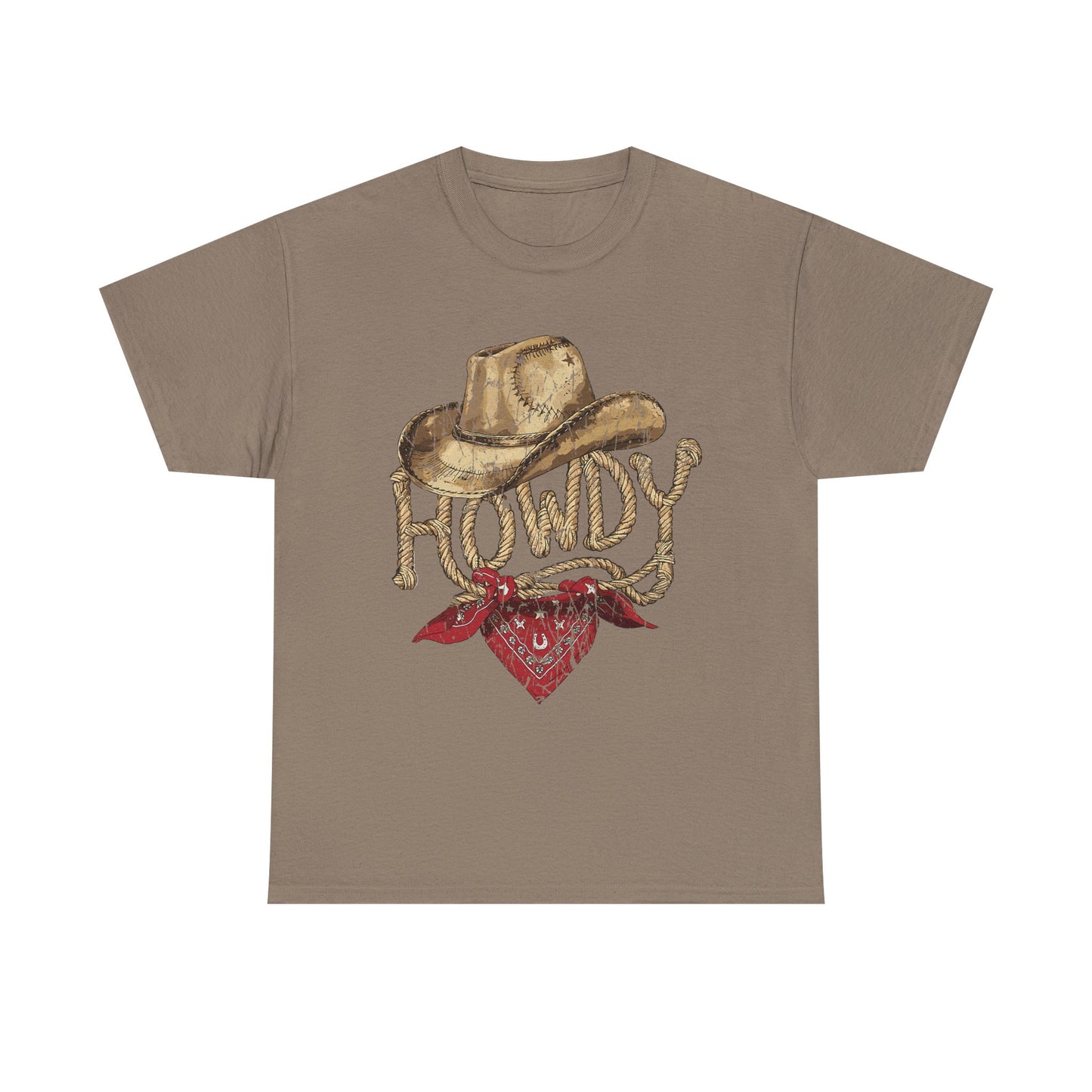 Howdy Cowboy Tee — Vintage Western Hat & Bandana Graphic