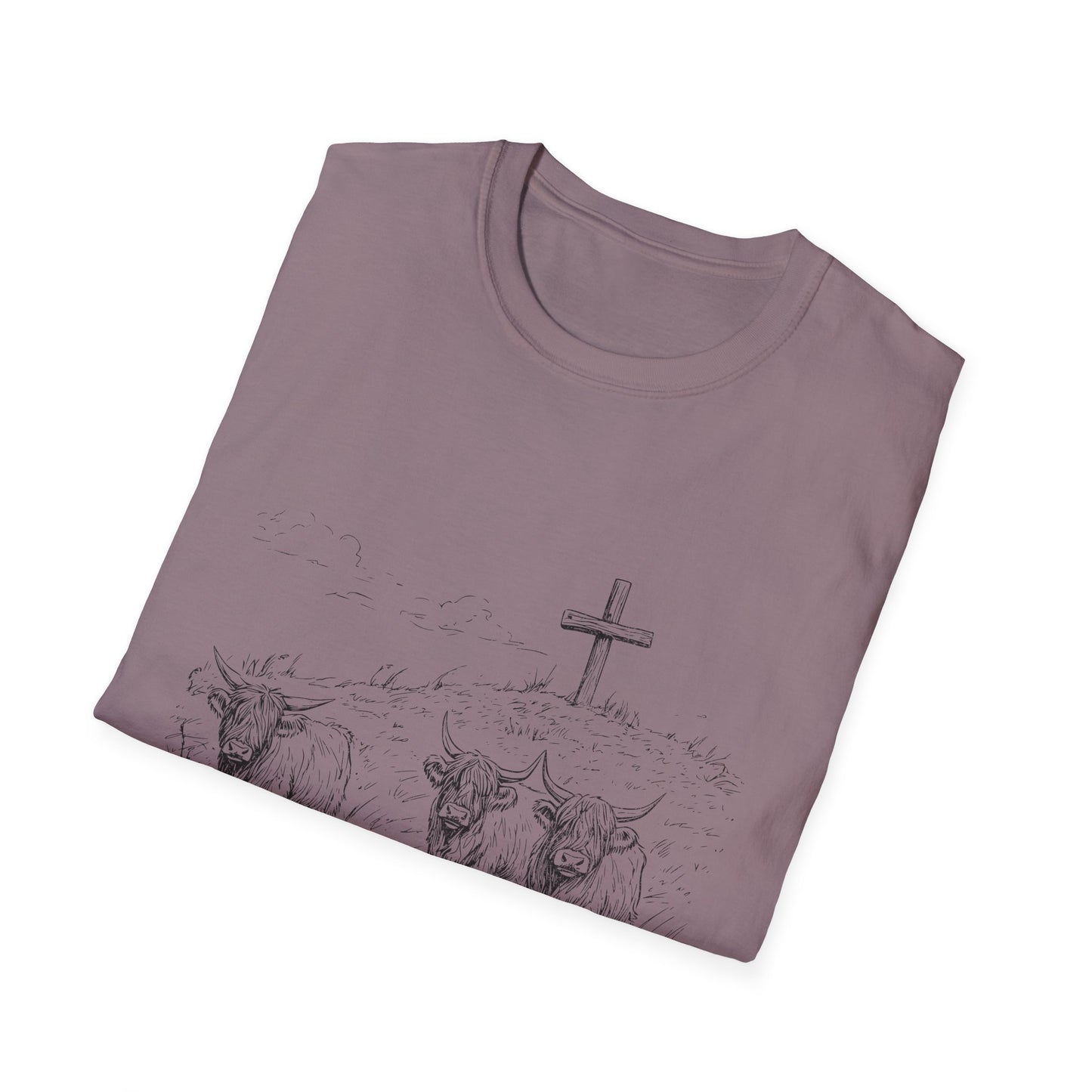 Christian Cross & Oxen T-Shirt — “Follow the Sword, Not the Herd” Faith Graphic Tee