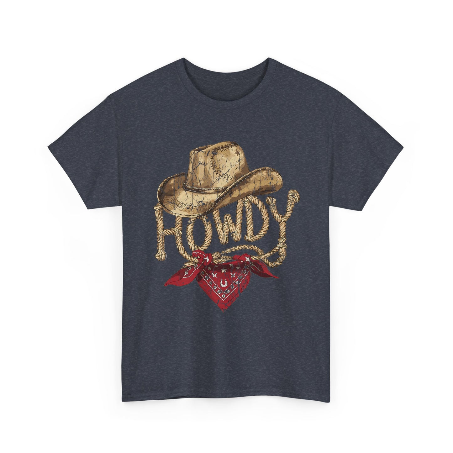 Howdy Cowboy Tee — Vintage Western Hat & Bandana Graphic