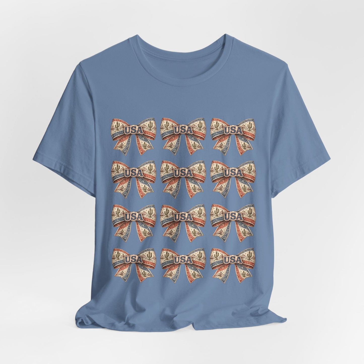 USA Patriotic Bow Pattern T-Shirt
