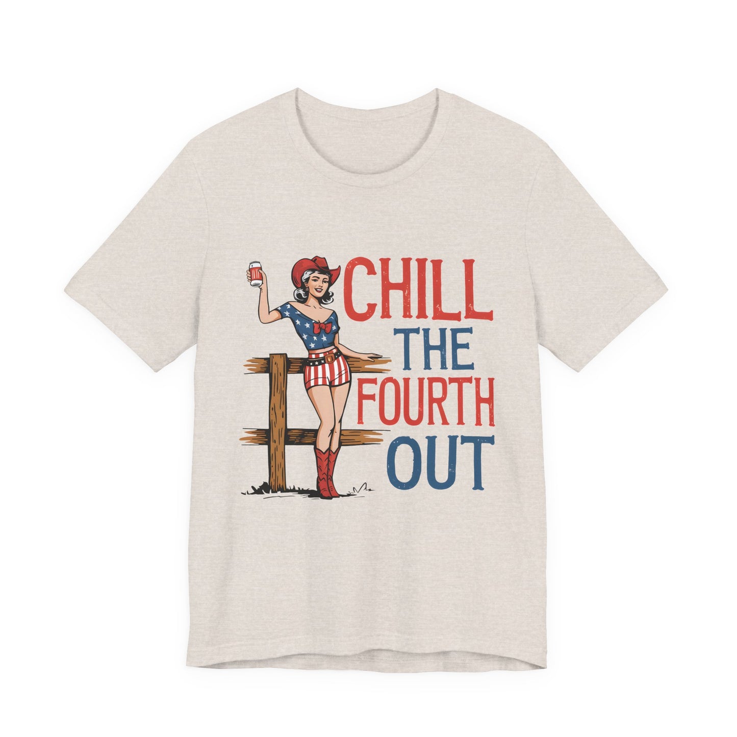 Fourth of July Tee - "Chill the Fourth Out" Vintage Pinup Patriotic Shirt