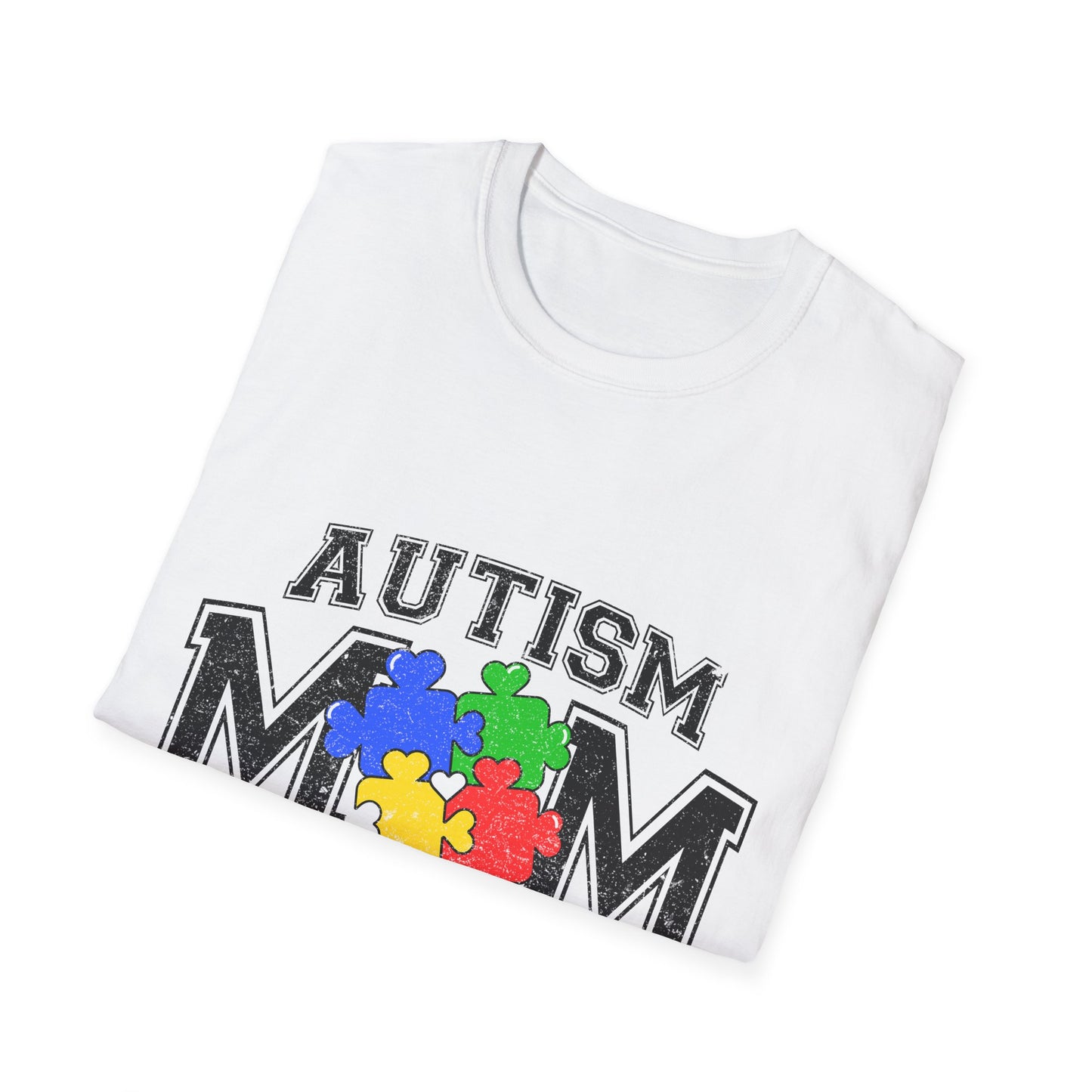 Autism Mom T-Shirt — "Like a Normal Mom Except Much Stronger" Puzzle Heart Tee