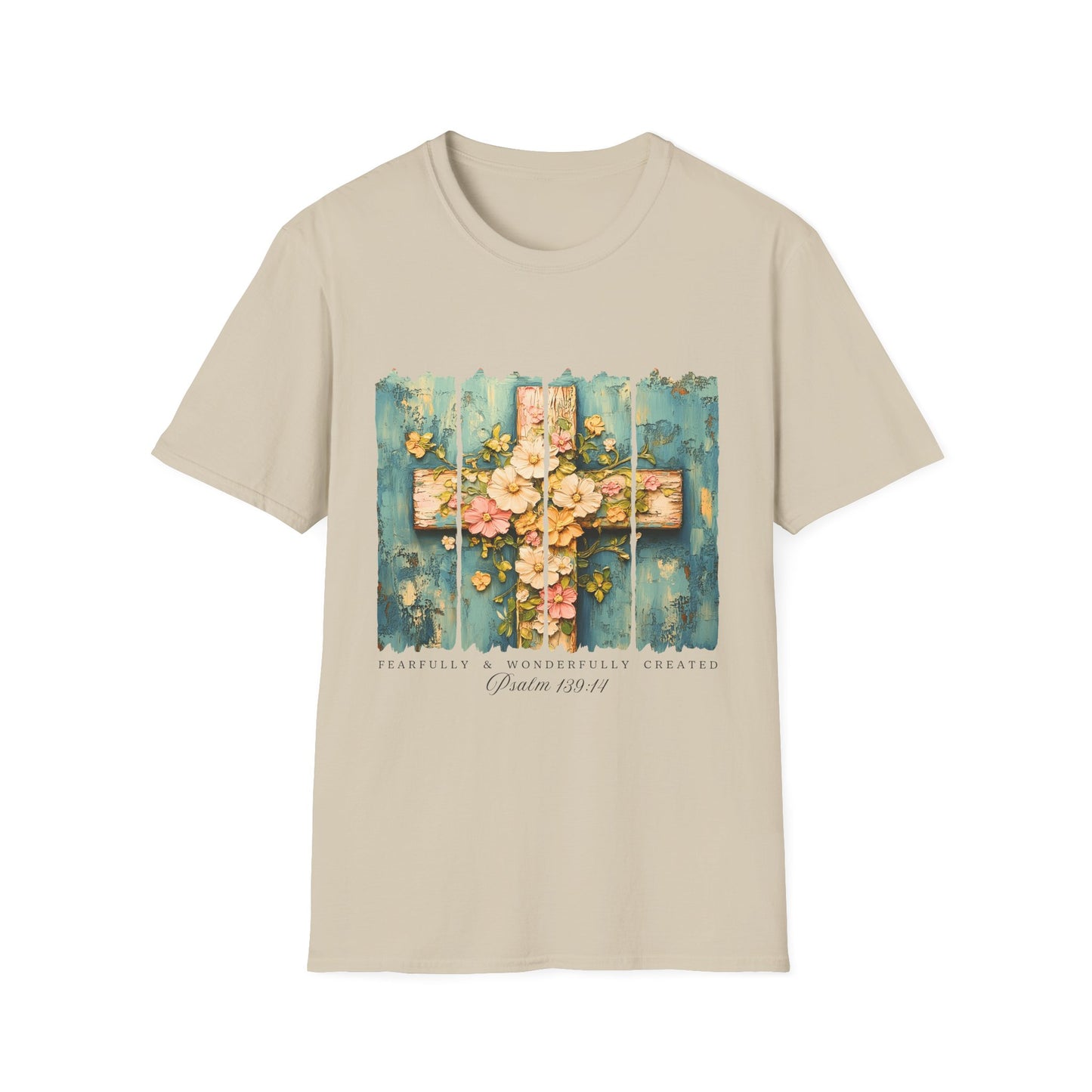 Floral Cross Christian T-Shirt — Faith, Hope & New Life Easter Tee