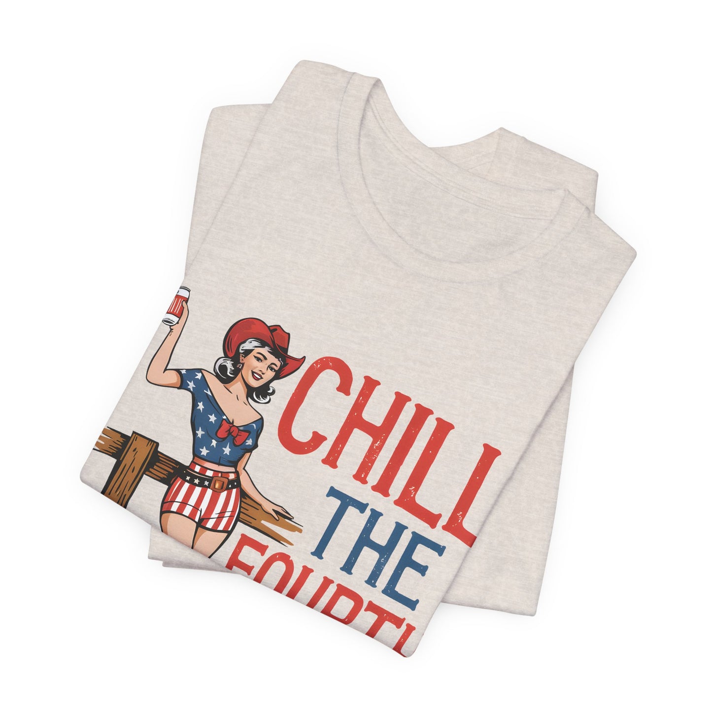 Fourth of July Tee - "Chill the Fourth Out" Vintage Pinup Patriotic Shirt