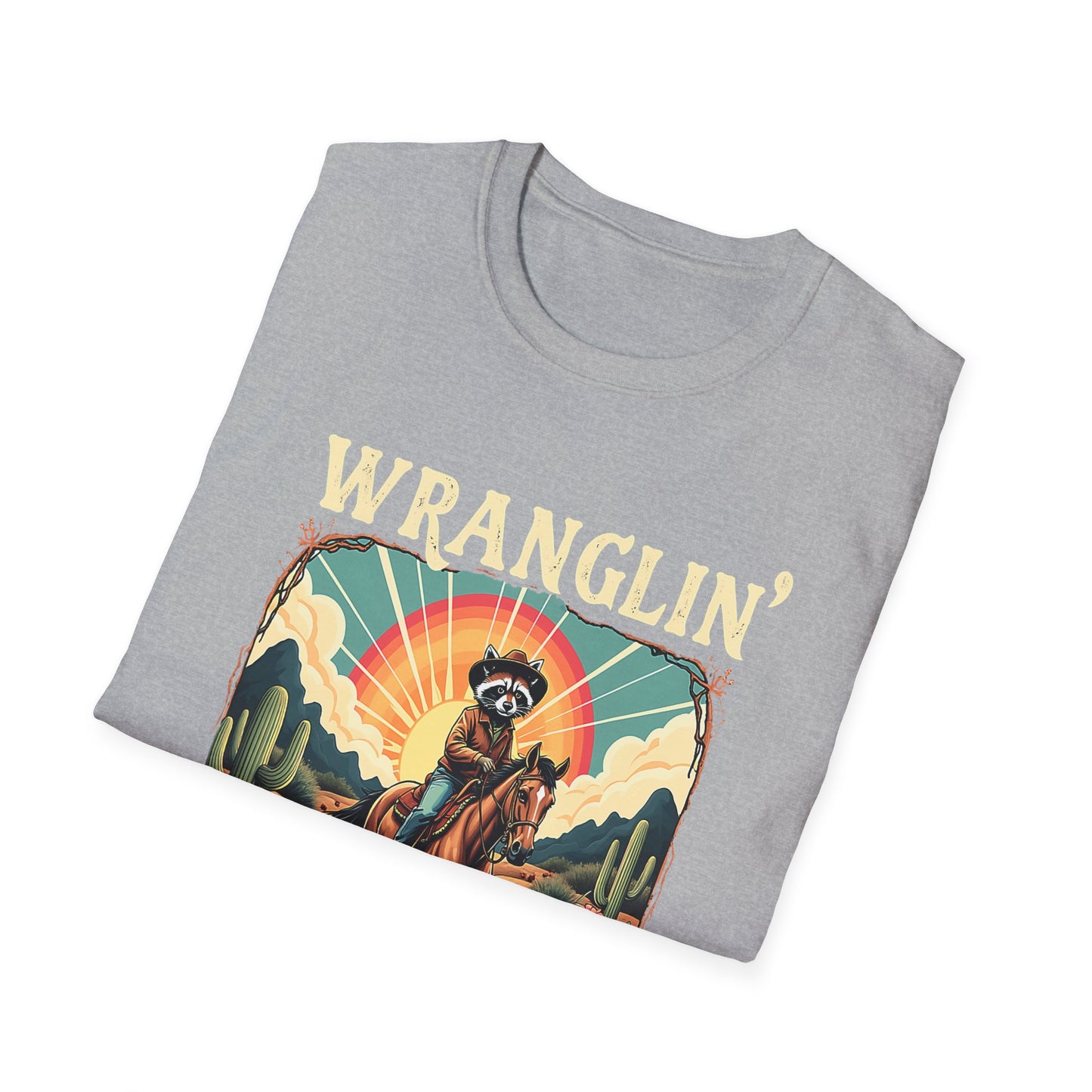 Wranglin' Real Cowboy T-Shirt — Retro Western Rodeo Graphic Tee