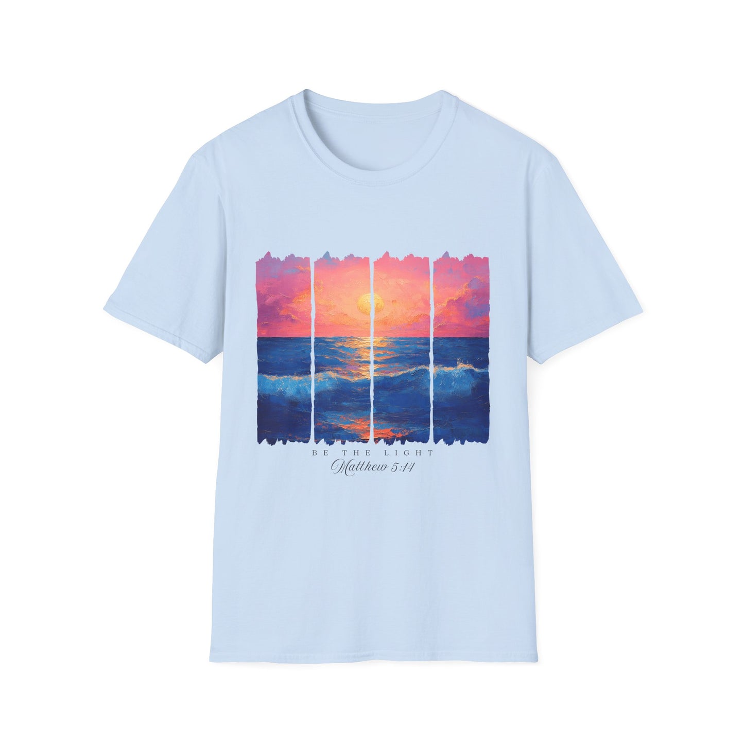 Sunset Ocean Panels T-Shirt — Inspirational Beach Sunset Graphic