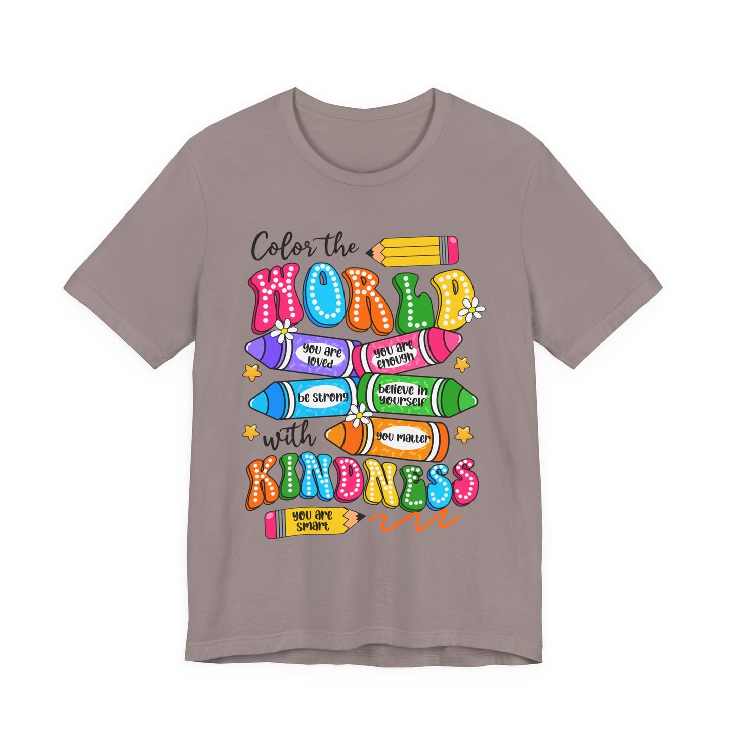 Color the World with Kindness T-Shirt — Kids & Teachers Positive Message Tee