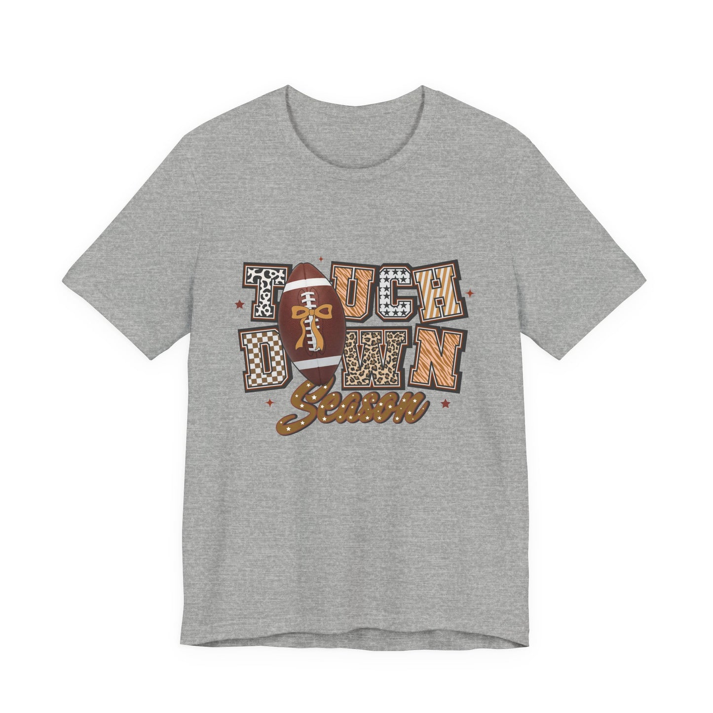 Touchdown Season Football T-Shirt — Retro Brown Leopard Print Design
