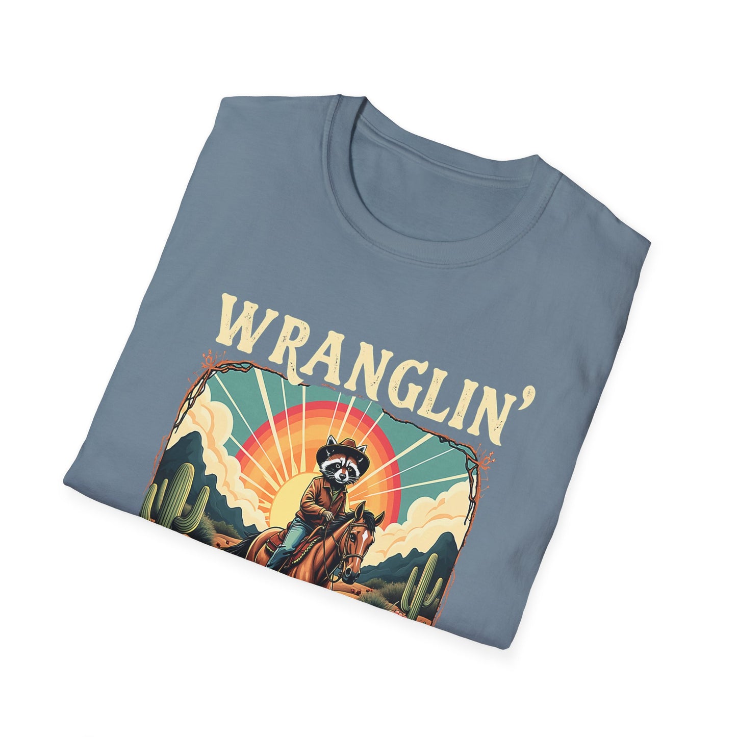Wranglin' Real Cowboy T-Shirt — Retro Western Rodeo Graphic Tee