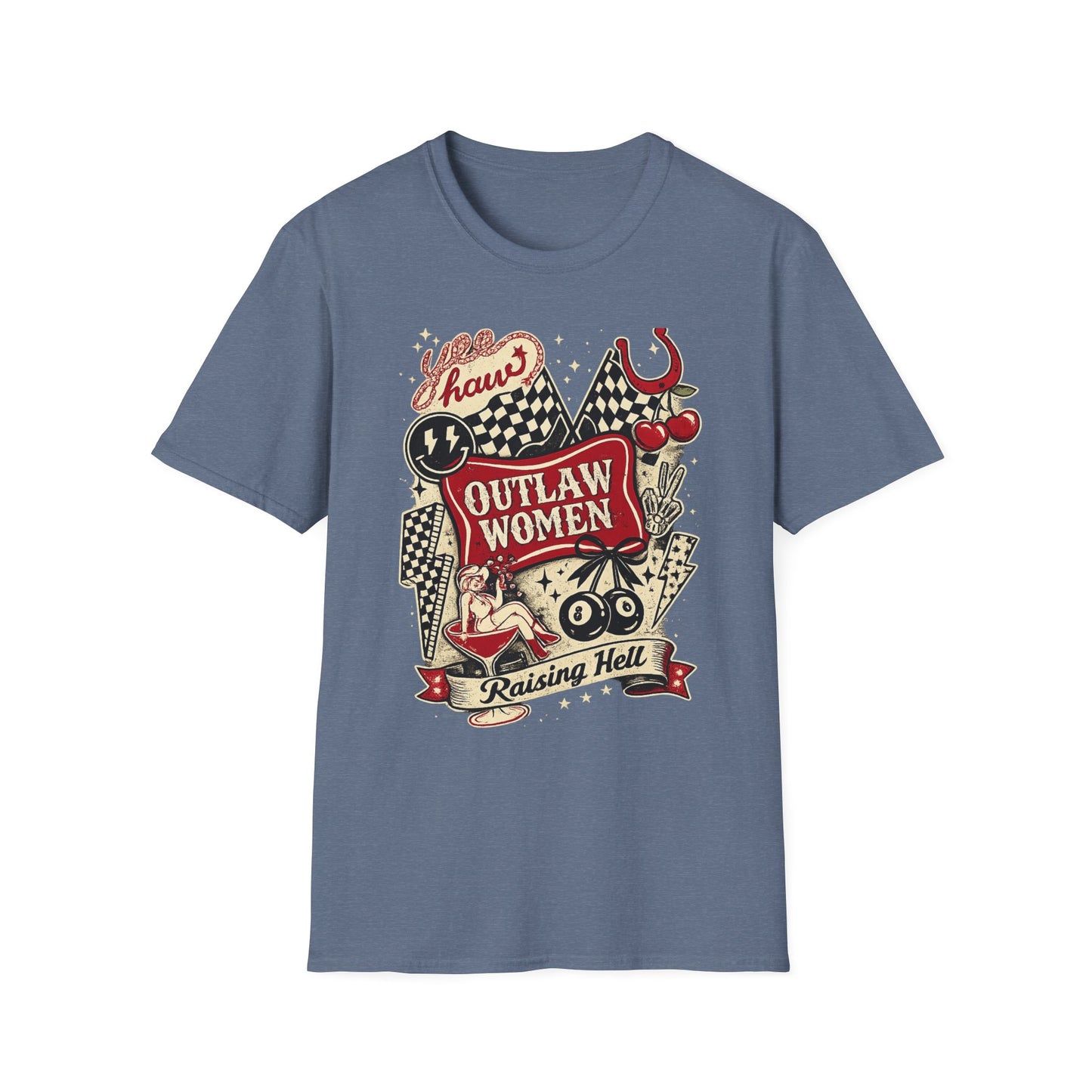 Outlaw Women T-Shirt — Raising Hell Vintage Rockabilly Design