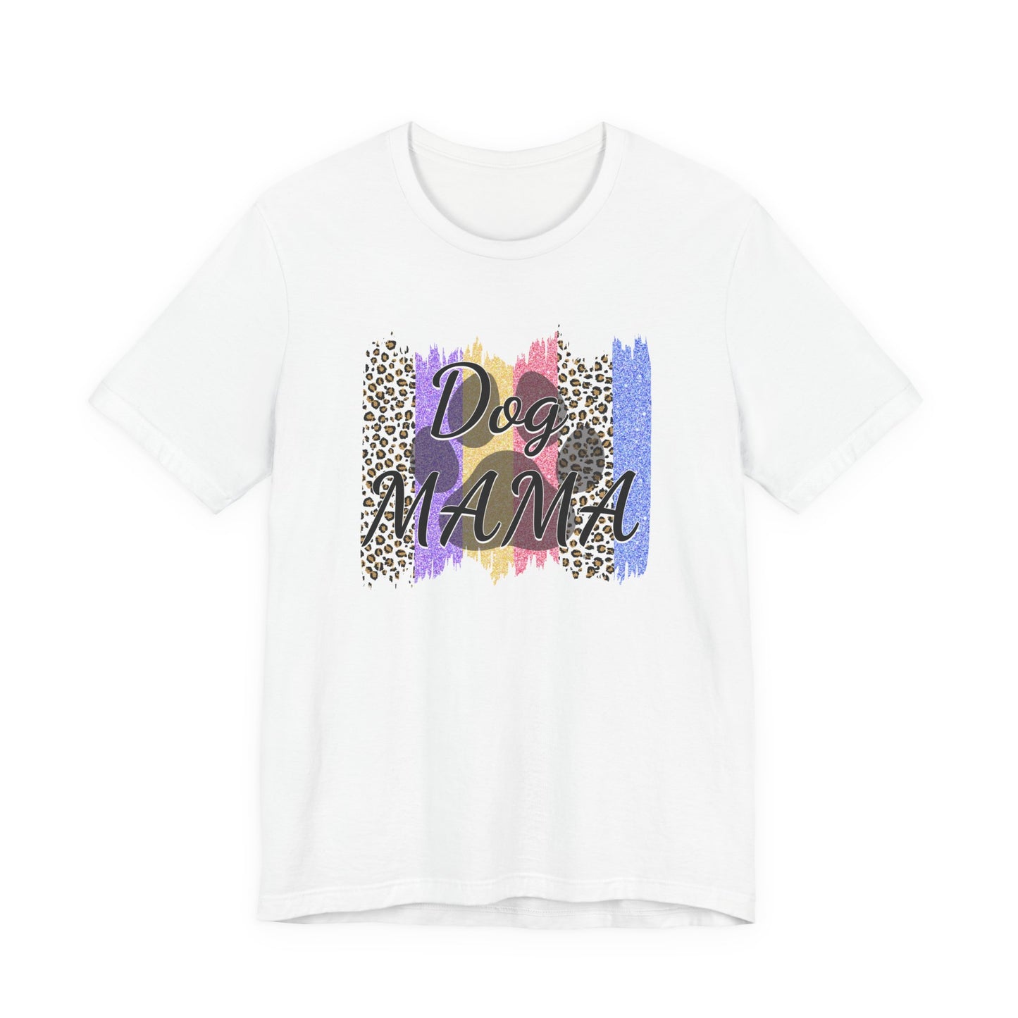 Dog Mama Tee — Leopard Brushstroke Graphic T‑Shirt for Dog Lovers