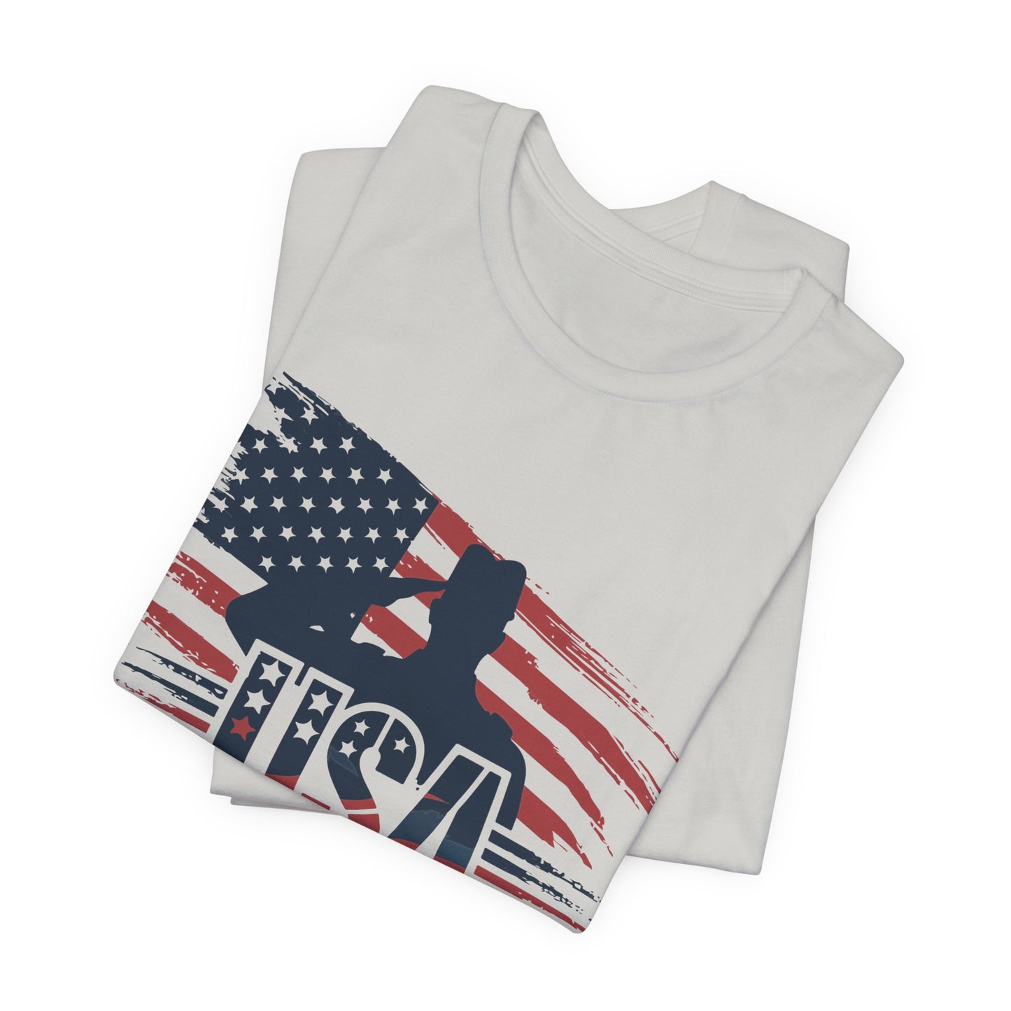 USA Veteran T-Shirt – American Flag Silhouette Patriotic Tee