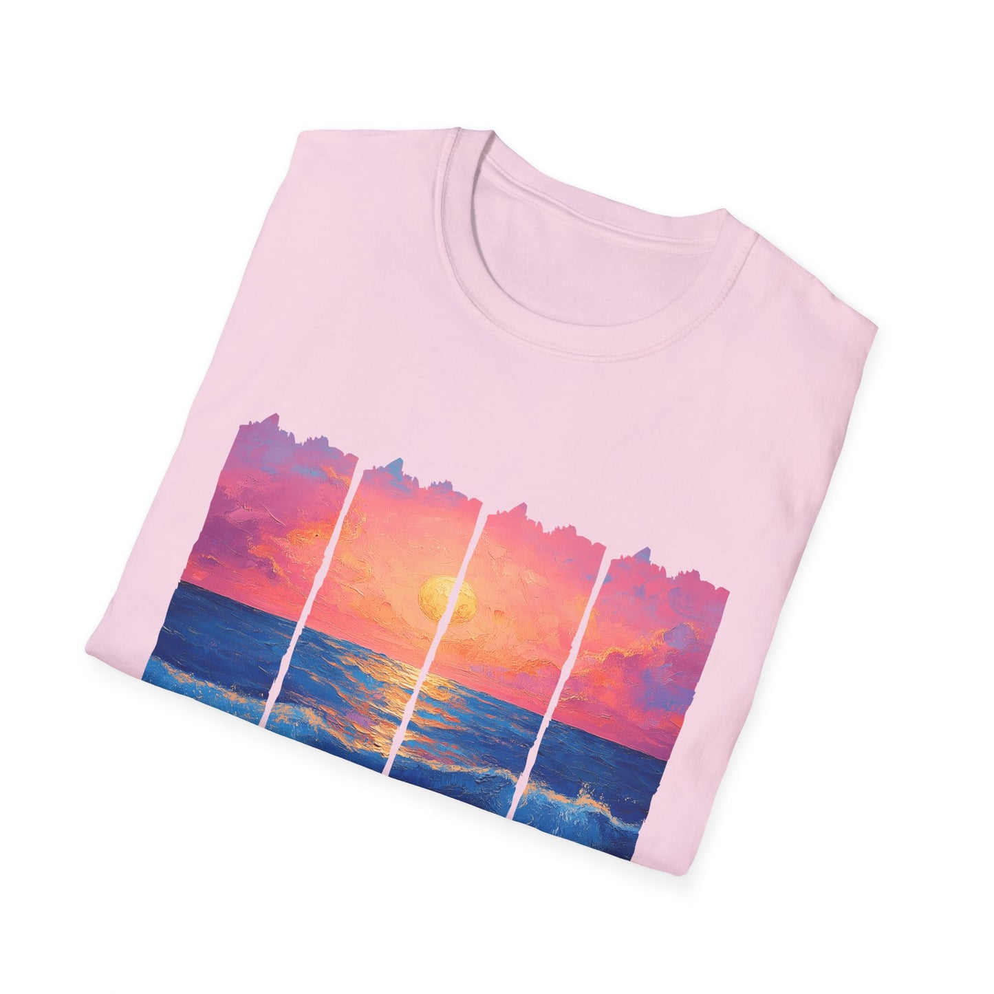 Sunset Ocean Panels T-Shirt — Inspirational Beach Sunset Graphic