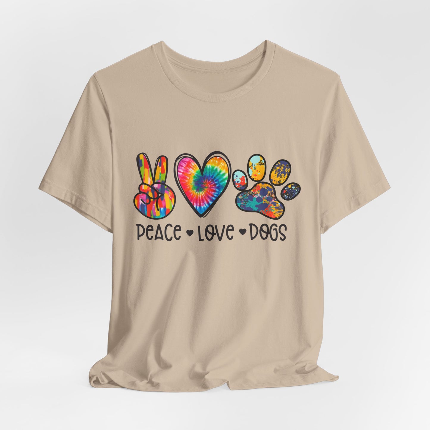 Peace Love Dogs Tie-Dye T-Shirt