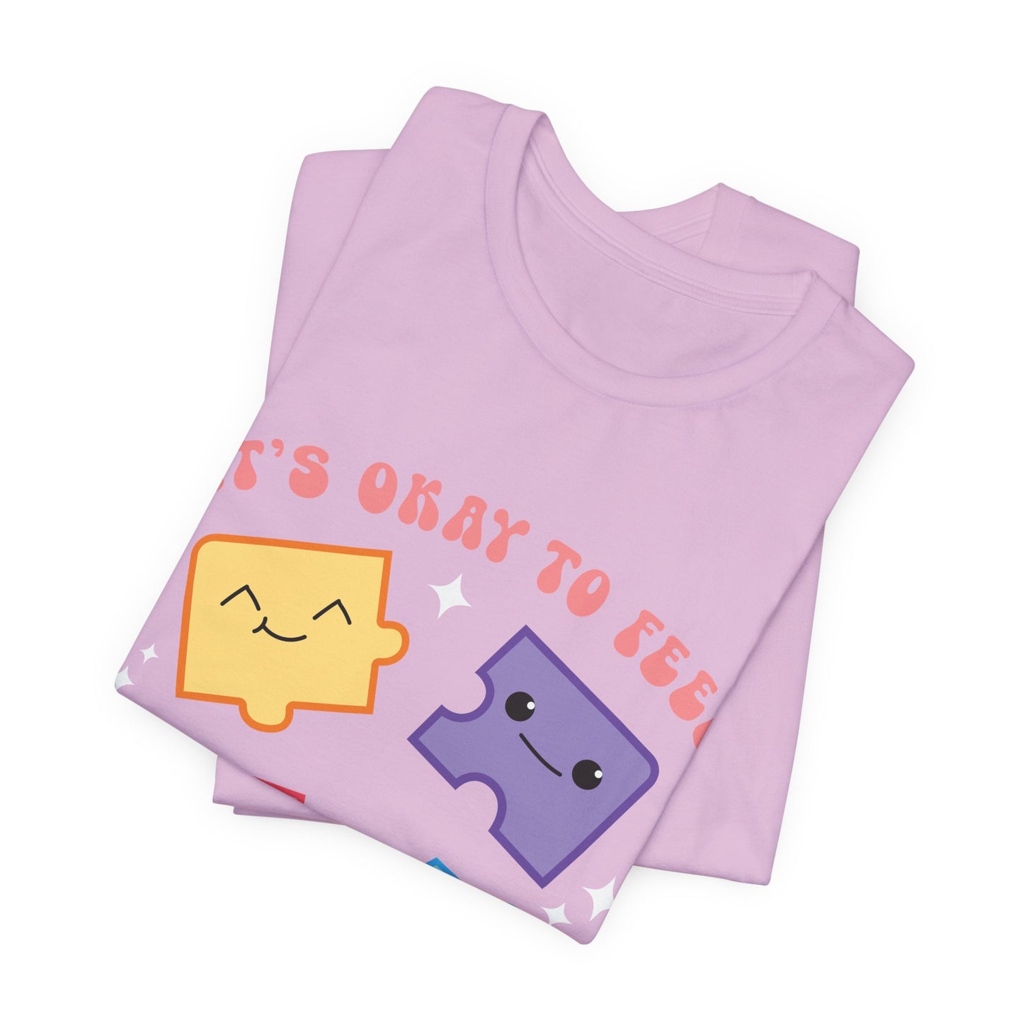 “It’s Okay to Feel” Puzzle Pieces Tee — Mental Health Awareness Comfort Shirt
