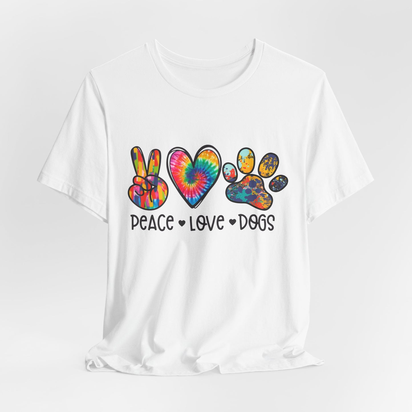 Peace Love Dogs Tie-Dye T-Shirt
