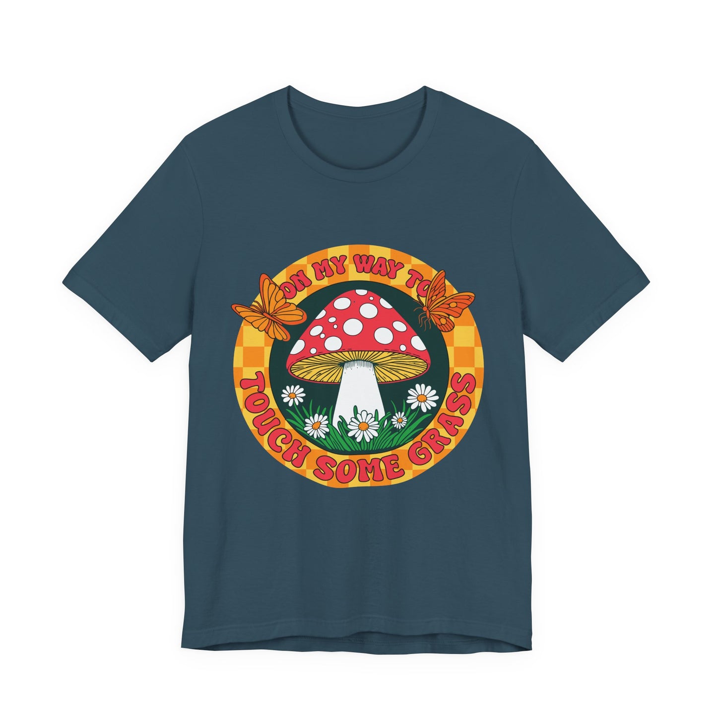 Mushroom Graphic Tee - "Mind My Way" Retro Fungi Shirt