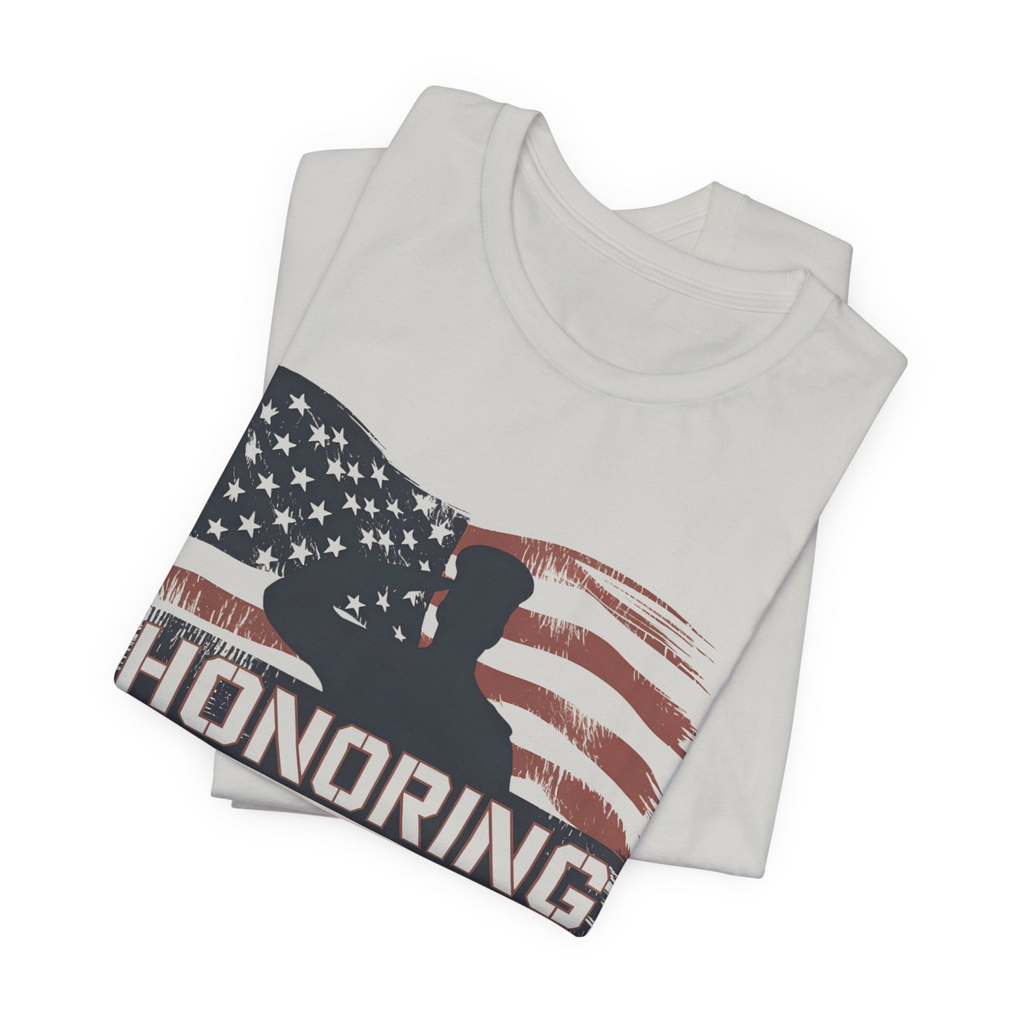 Honoring Our Heroes T-Shirt — American Flag Salute Veteran Memorial Tee