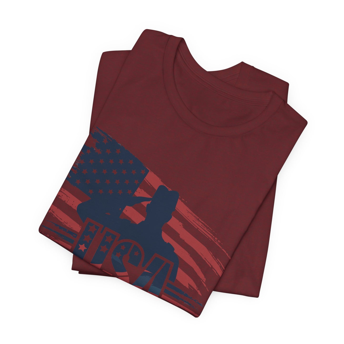 USA Veteran T-Shirt – American Flag Silhouette Patriotic Tee