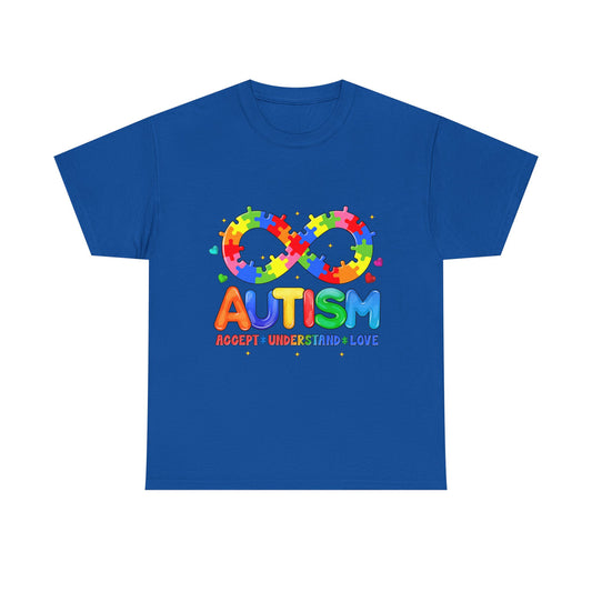 Autism Awareness Puzzle Infinity T-Shirt — Accept Understand Love