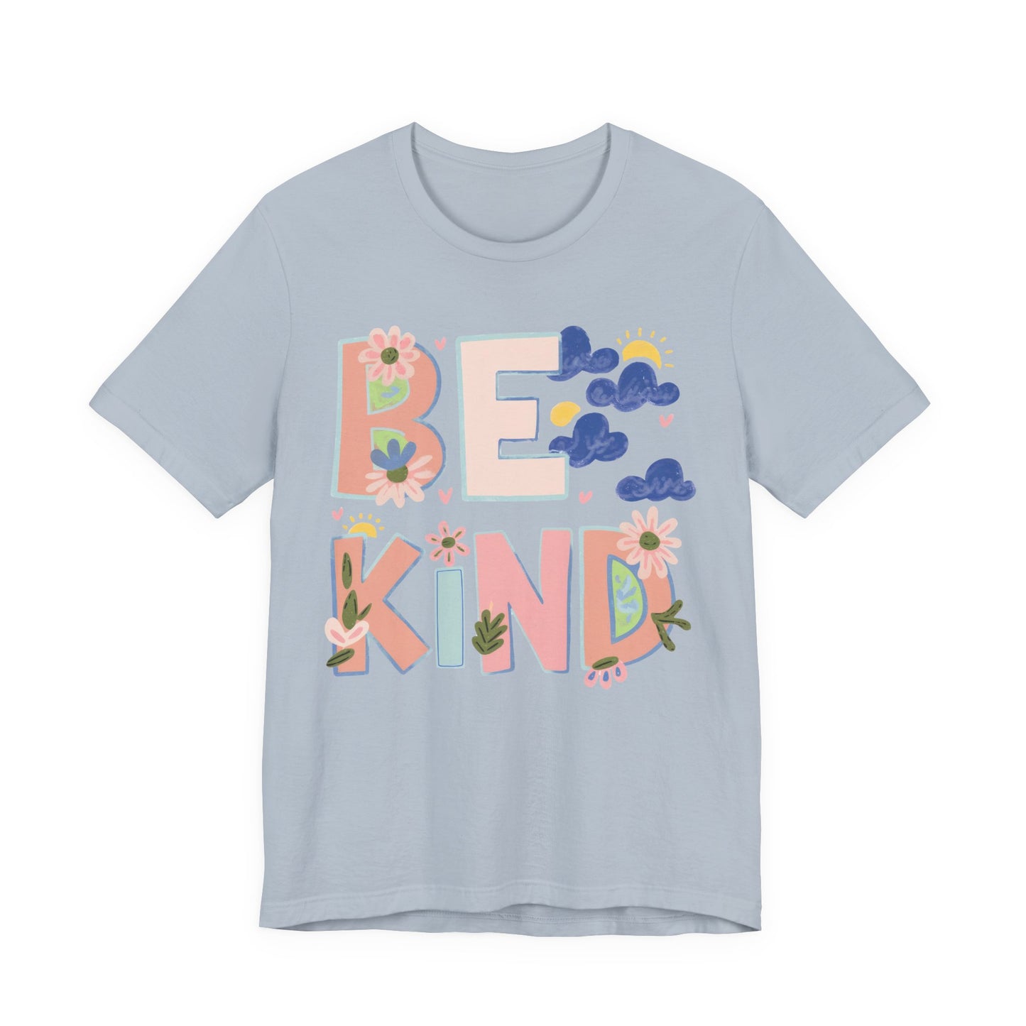 Be Kind Floral Tee — Positive Message Graphic T-Shirt