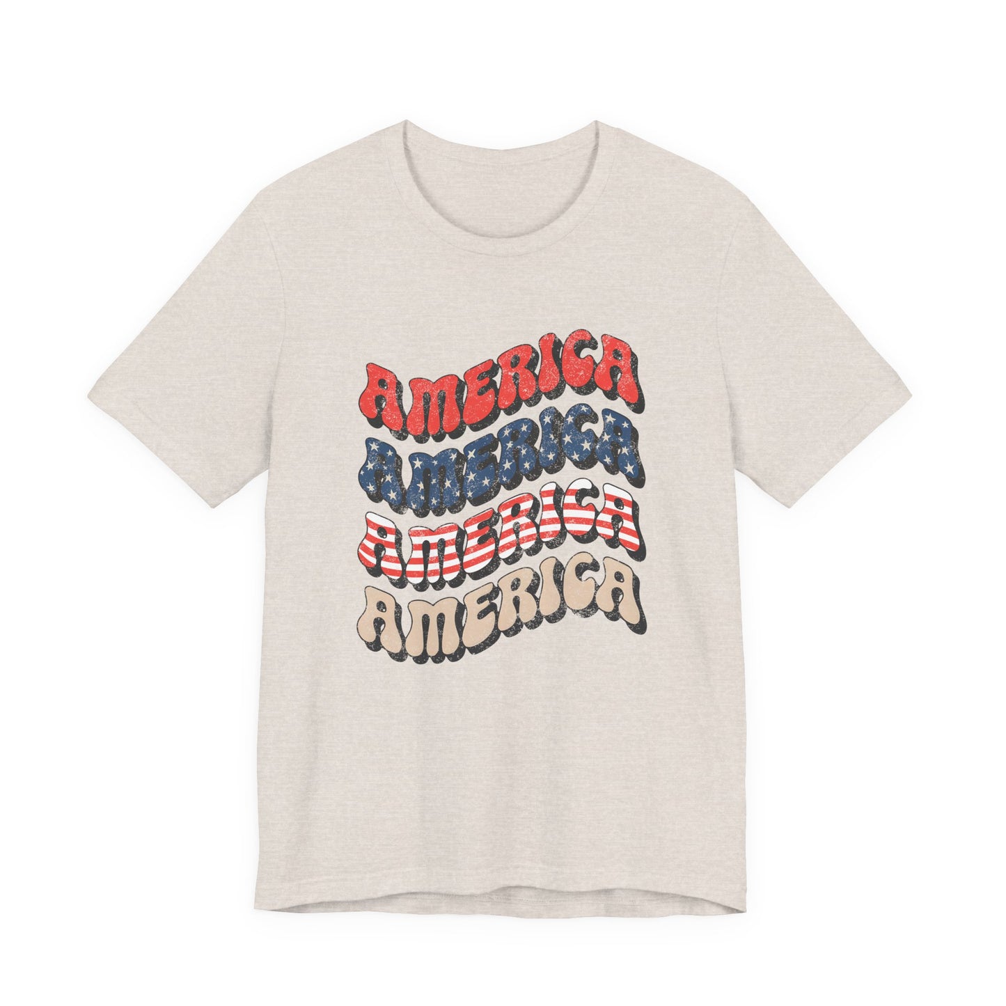 Patriotic "America" Retro Wave T-Shirt