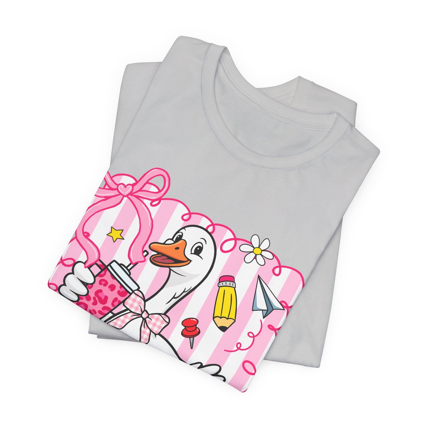Cute Goose Graphic Tee — School Supplies Back-to-School T-Shirt