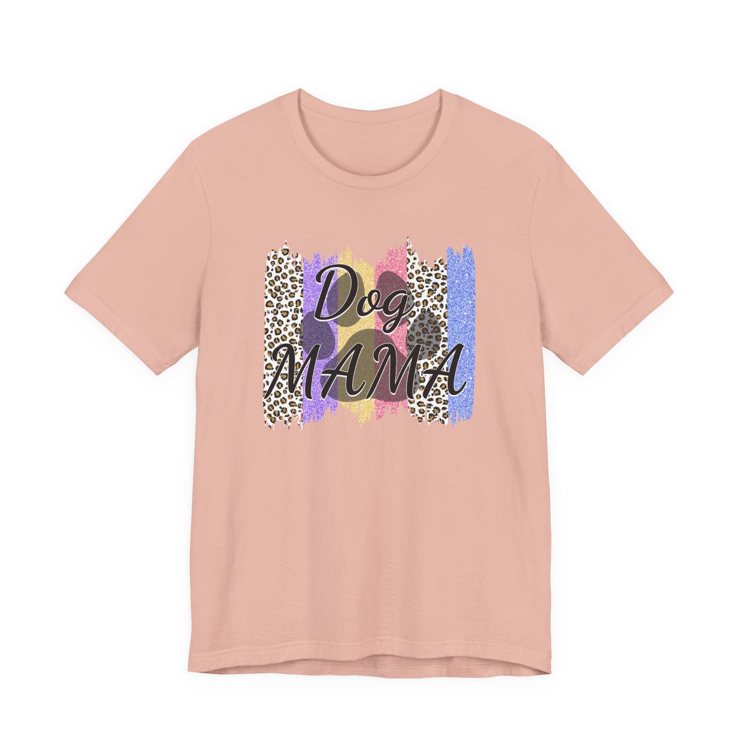Dog Mama Tee — Leopard Brushstroke Graphic T‑Shirt for Dog Lovers