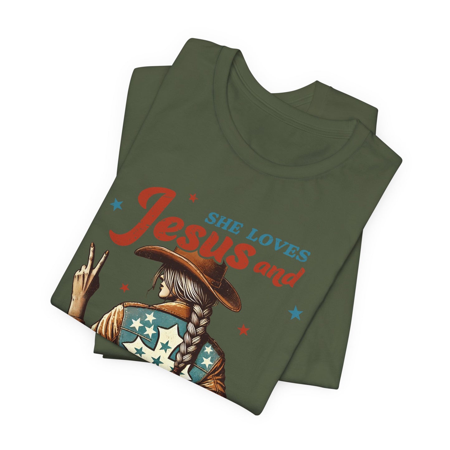 She Loves Jesus and America Tee