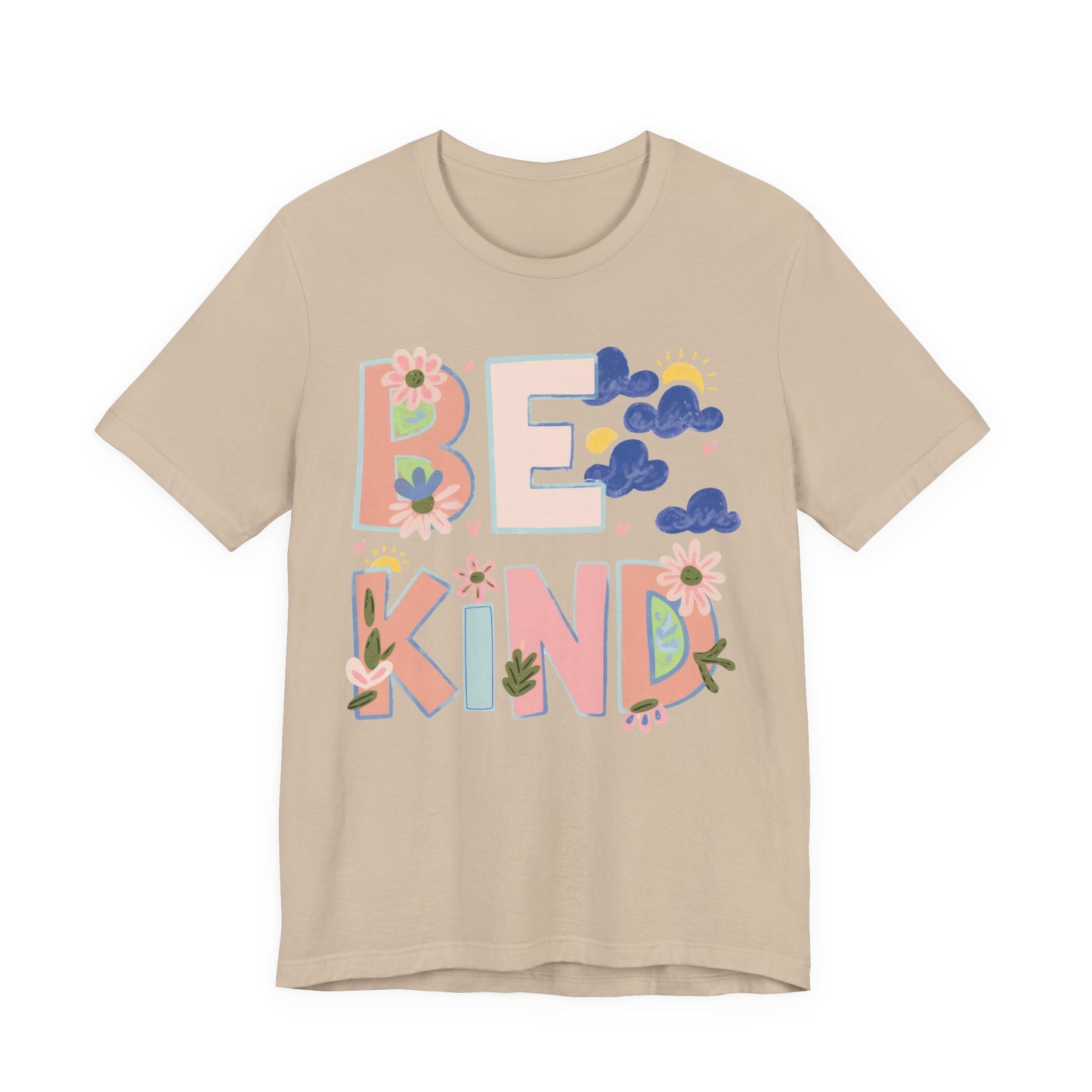 Be Kind Floral Tee — Positive Message Graphic T-Shirt
