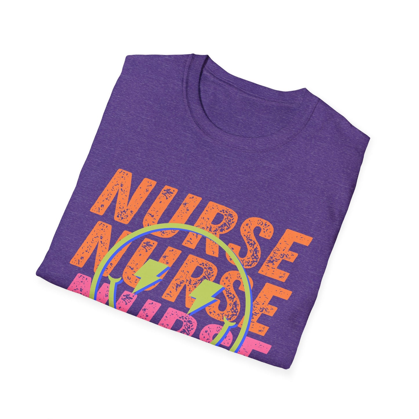 Nurse Repeat Circle Graphic T-Shirt — Colorful Floral Nurse Tee