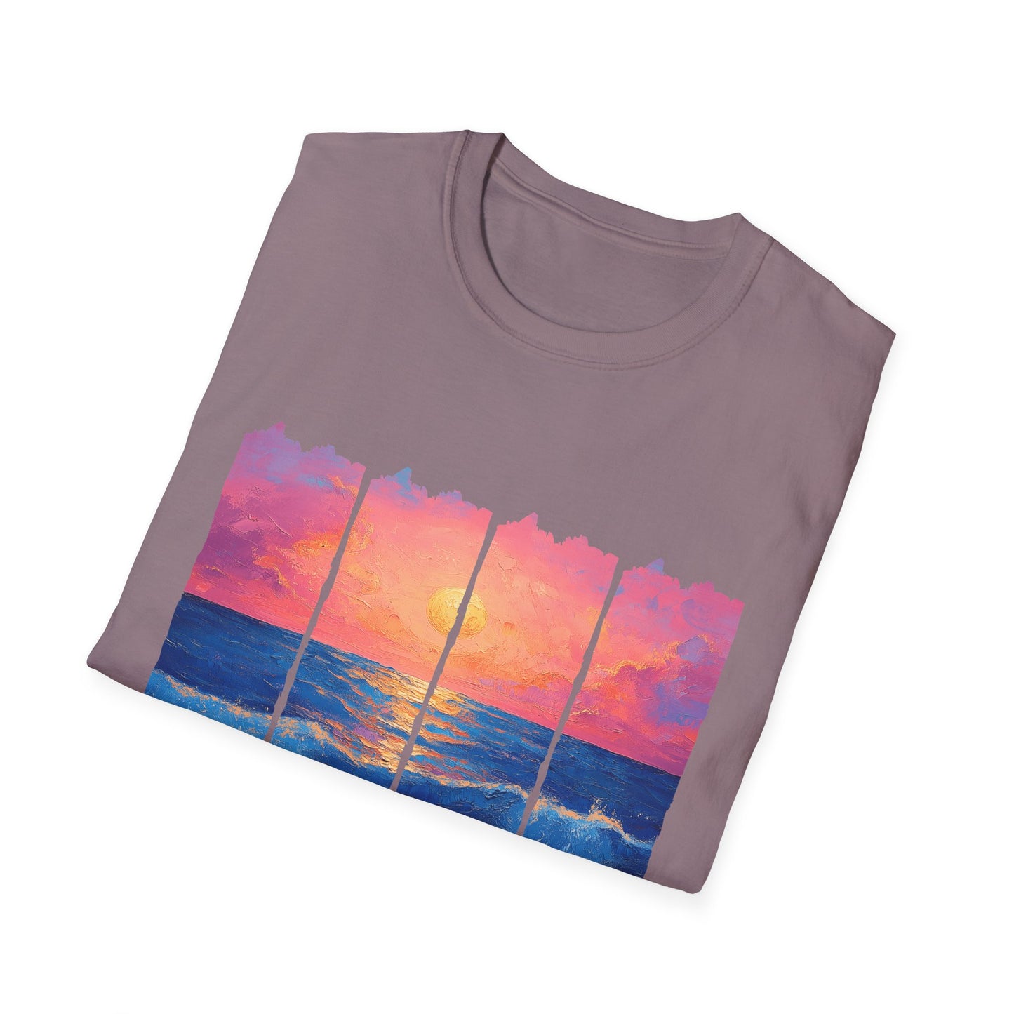 Sunset Ocean Panels T-Shirt — Inspirational Beach Sunset Graphic