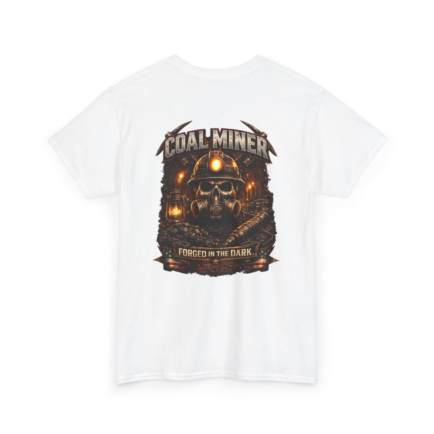 Coal Miner T-Shirt — "Forgotten in the Dark" Skull Hardhat Graphic Tee