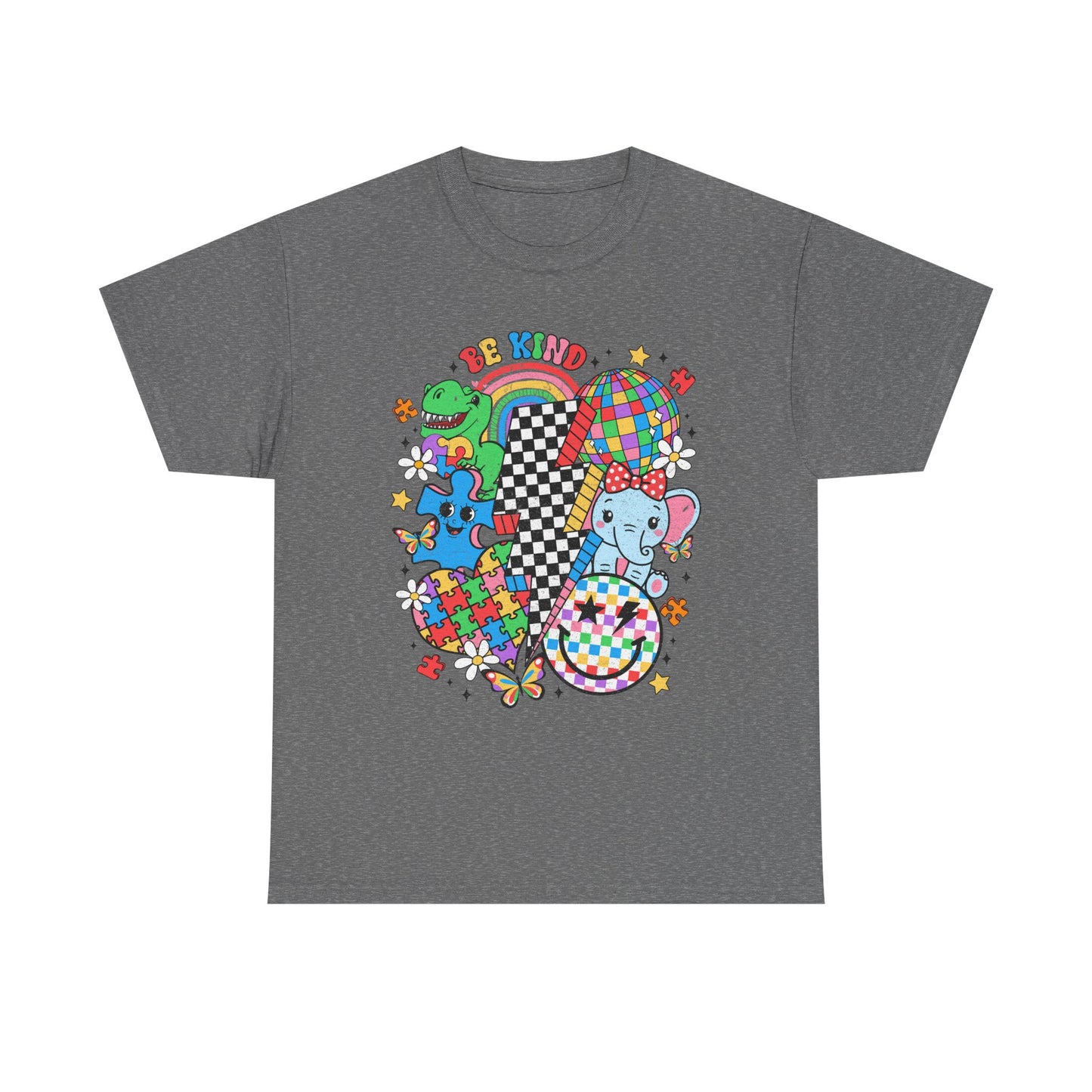 Autism Awareness Puzzle Heart Tee — Colorful Kids & Adults Support Shirt