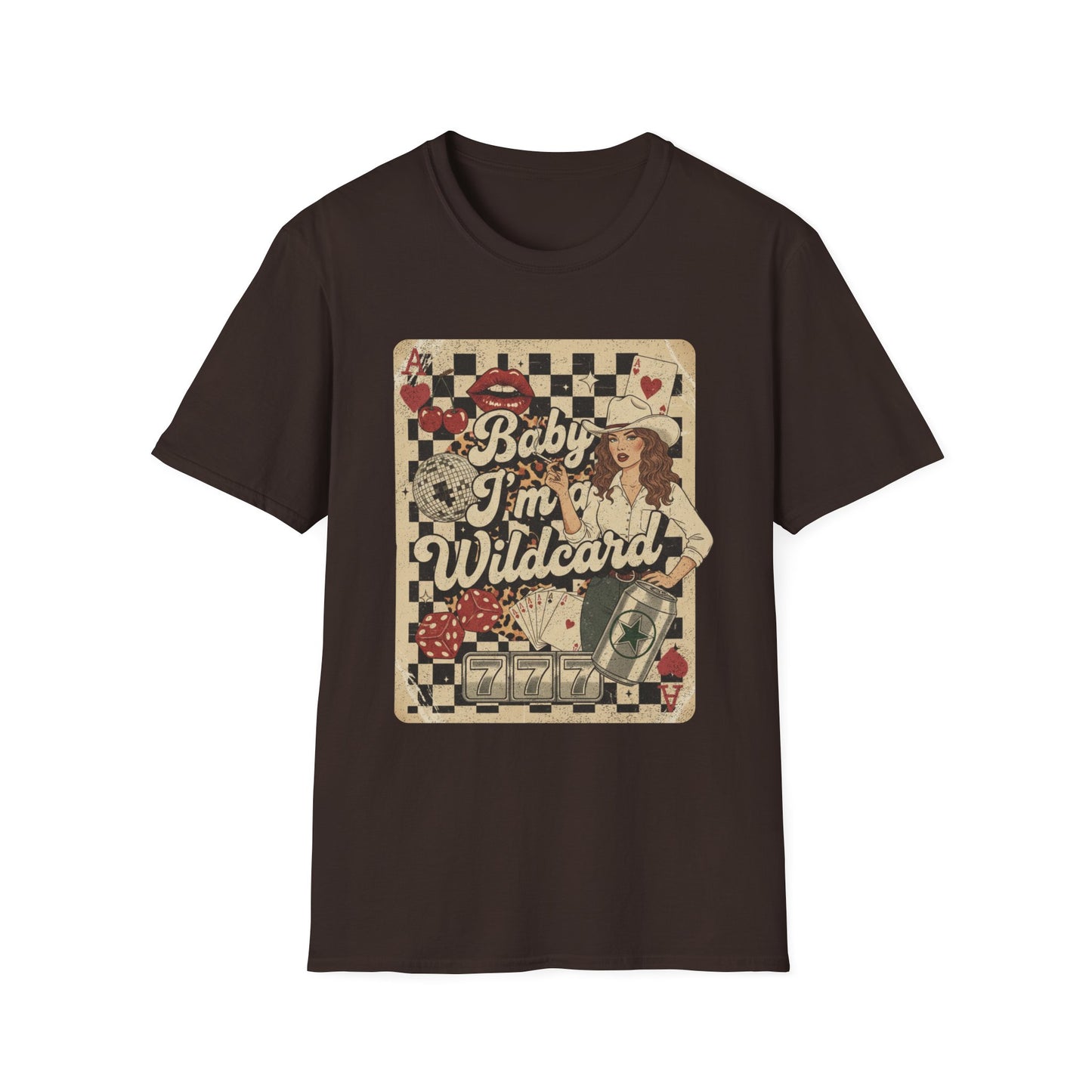 Wildcard Casino Graphic T-Shirt — "Baby I’m a Wildcard" Retro Pinup Tee